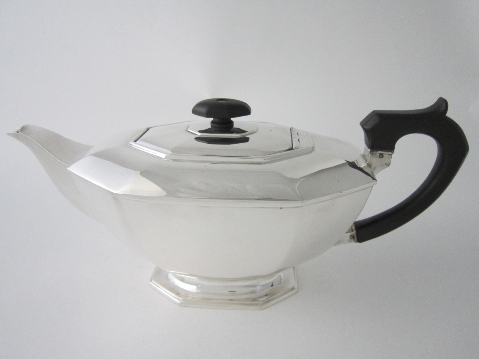Art Deco Antique George VI Sterling Silver Teapot – 1943 by Frank Cobb