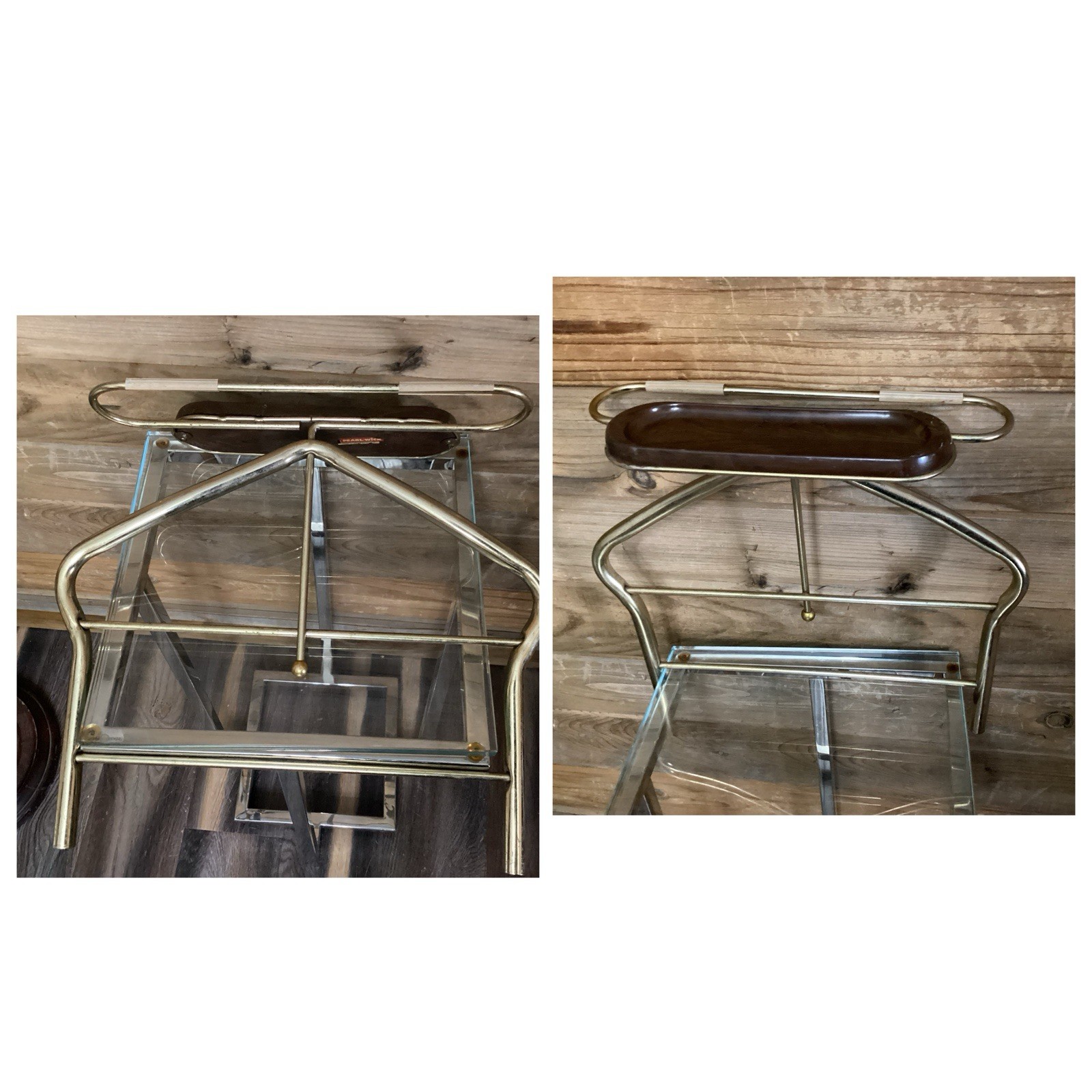 Vintage Mid-Century Pearl-Wick Valet Chair Brass Chair Part. Top ONLY READ