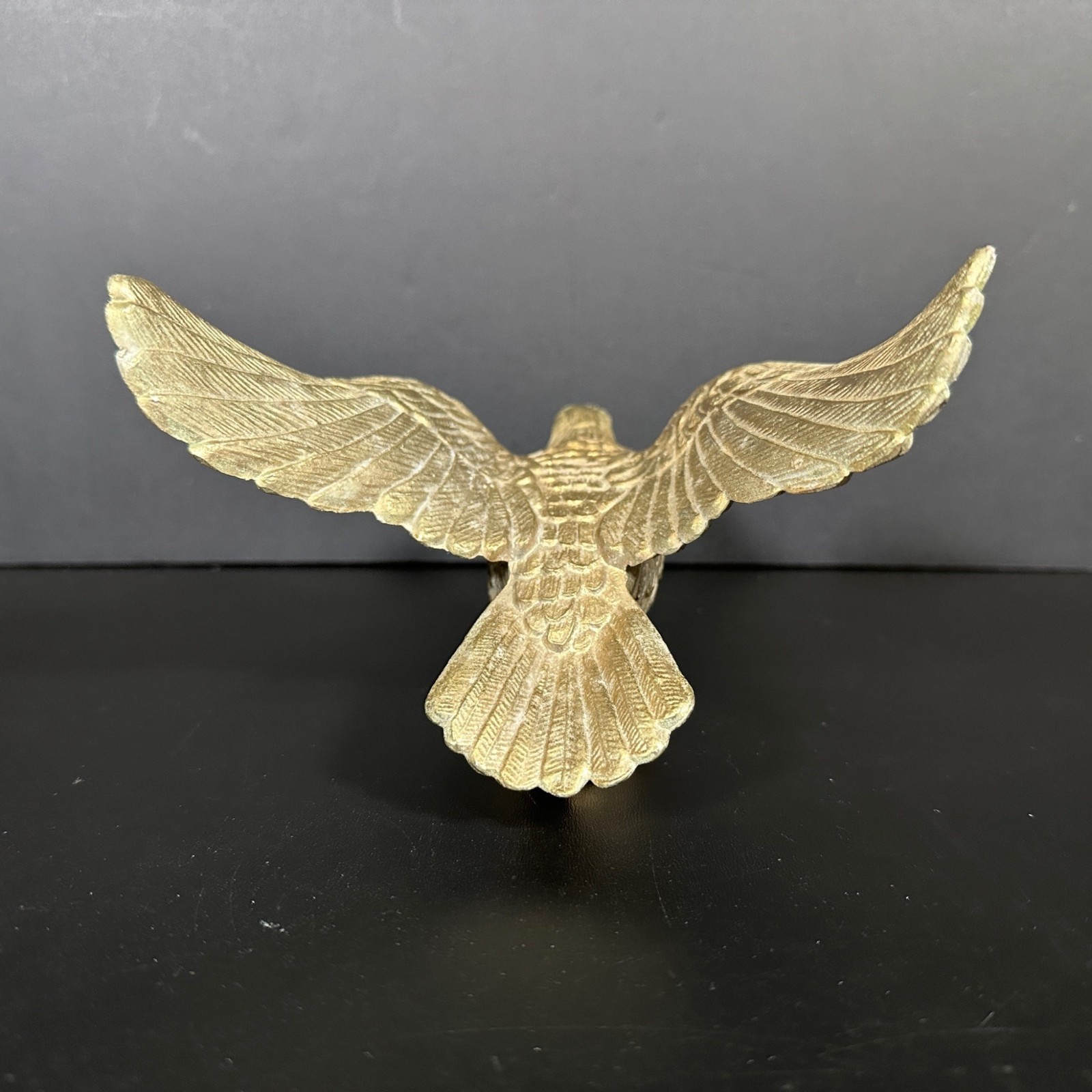 VTG Federal Style Brass American Eagle w Three Arrows Flagpole or Clock Finial