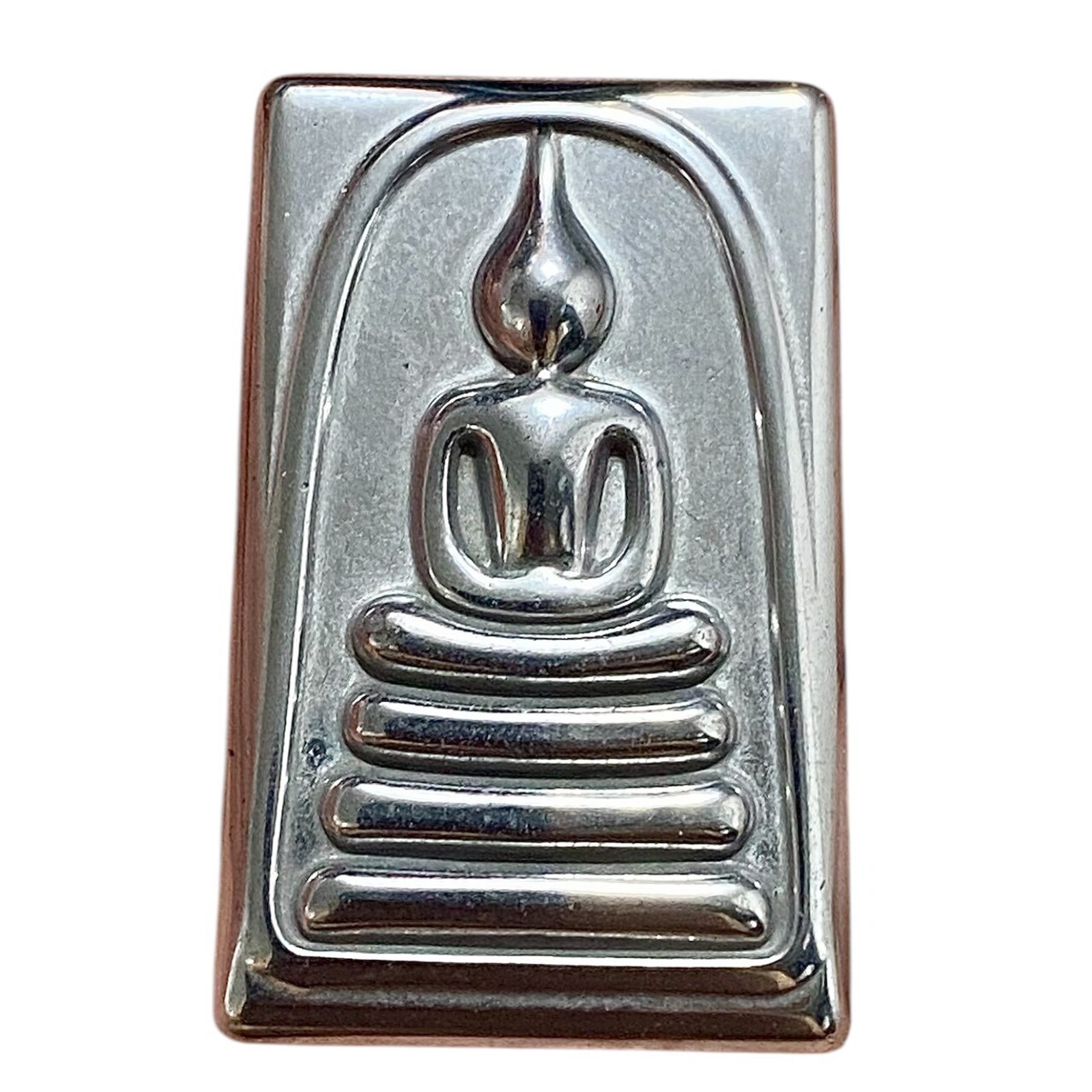 Thai Buddha Amulet Phra Somdej Silver Leklai Magnetic Talisman Wat Rakang Charm