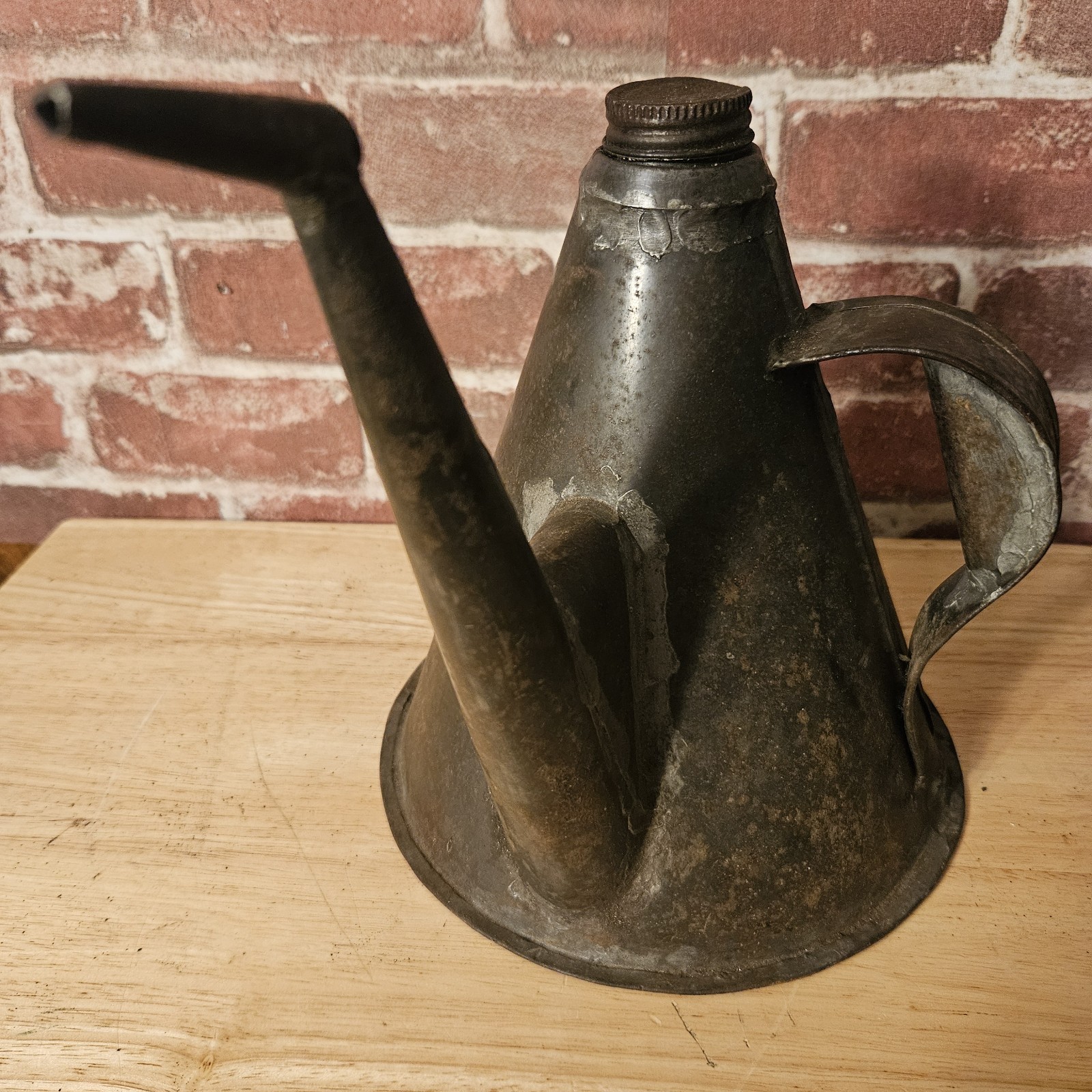 ANTIQUE WHALE OIL LAMP FILLER CAN – VERY EARLY PRIMITIVE!!!