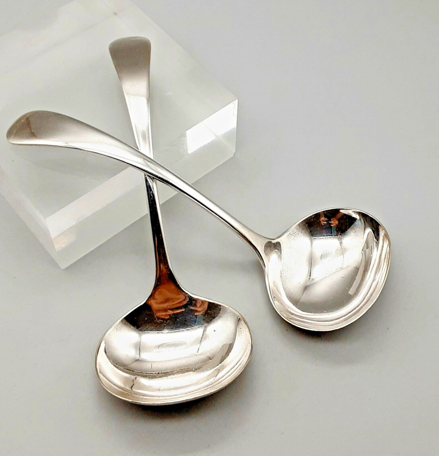 Pair Antique Atkins Bros Silver Plated EPNS Sauce or Gravy Ladles – Old English