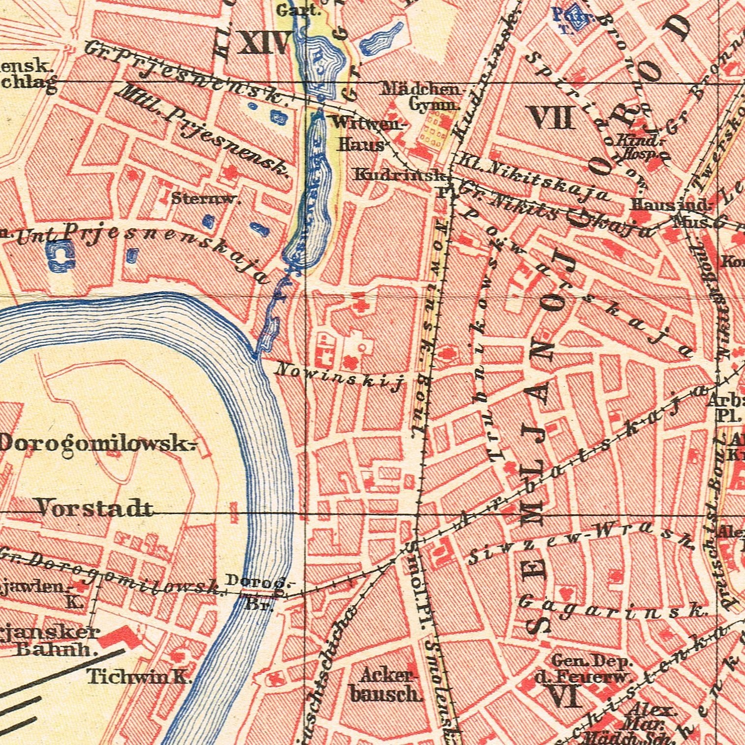 MOSCOW dated Dec. 1906 Москва Original Antique map RUSSIA Россия KREMLIN plan