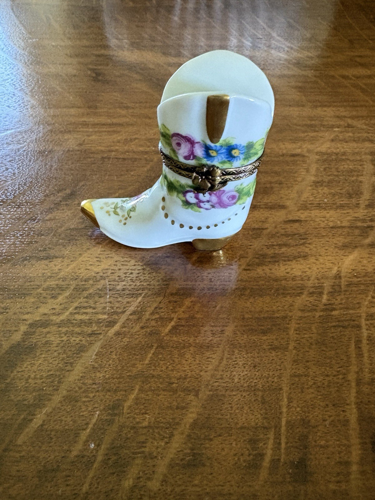 Limoges Vintage French Porcelain Boot Trinket Box
