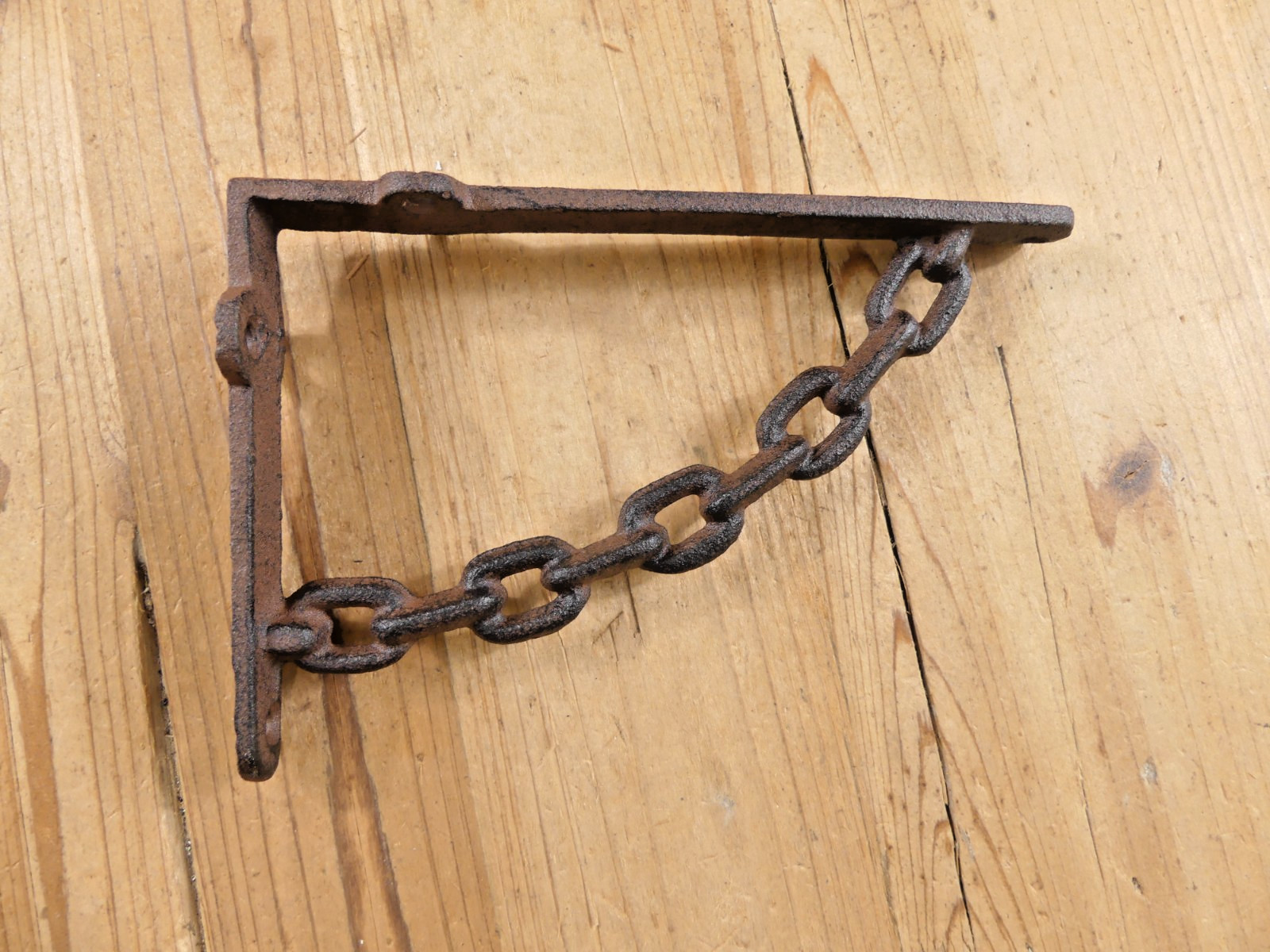2 CAST IRON BRACKETS CHAIN MAN CAVE BRACES SHELF CORBELS NAUTICAL DECOR RUSTIC