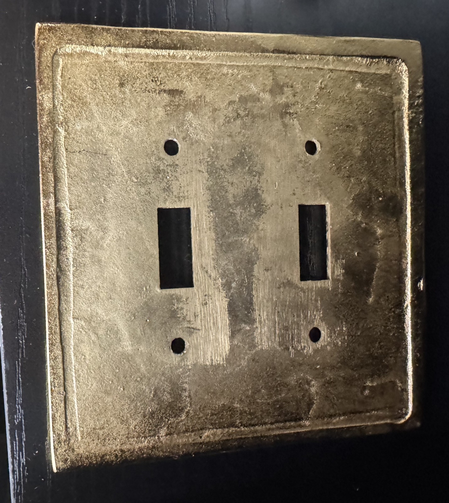 Metal Double Two 2 Toggle Light Switch Cover. Scroll Ornate wall plate Fleur DE