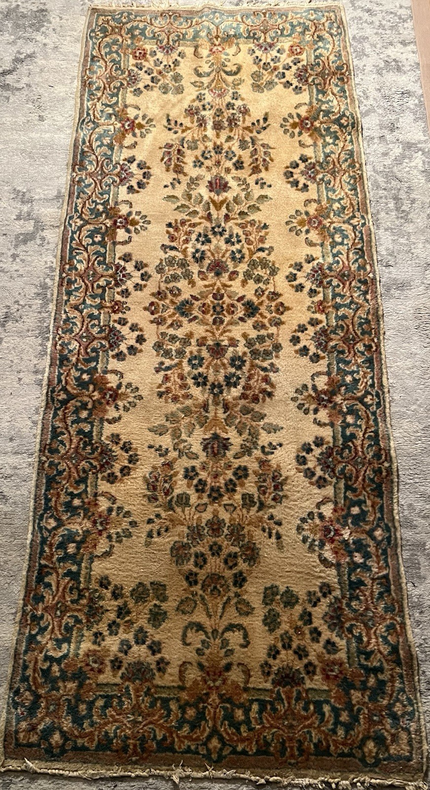 6.6 ft X 2.5 ft BEAUTIFUL AUTHENTIC ANTIQUE HANDMADE PERSSIAN KIRMAN RUG RUNNER