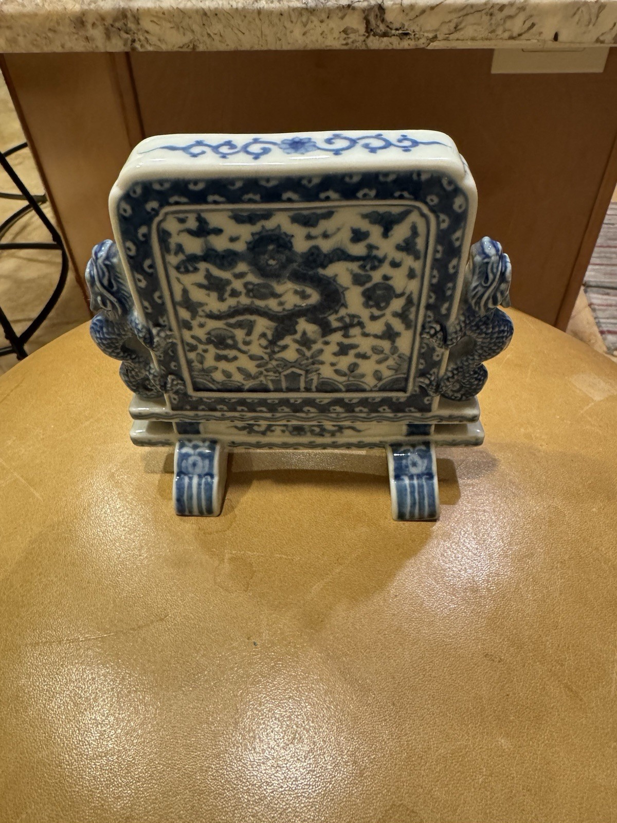 RARE Vintage Chinese Porcelain Table Screen Free Standing ART Piece NO Reserve