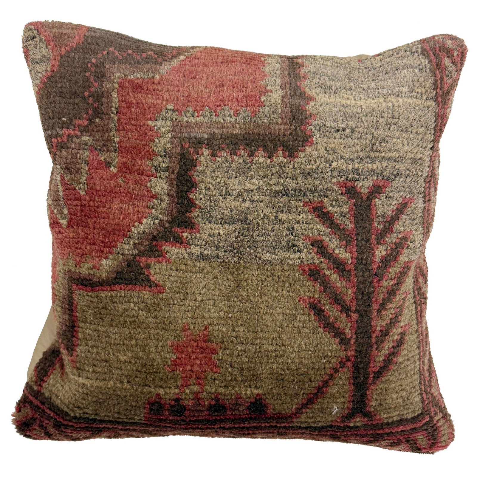 Authentic Overdyed Carpet Cushion Handmade Decor 1.3×1.3 ft