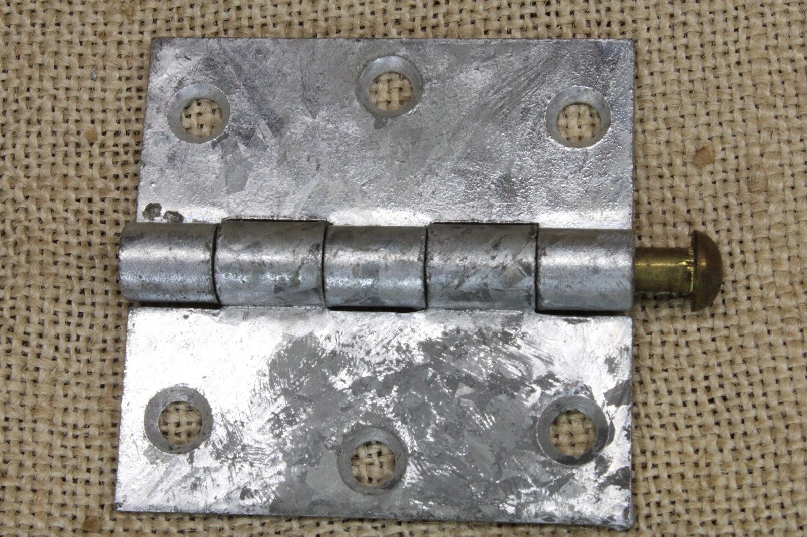 2 Old Screen Door 2 1/2 X 2 1/2″ Hinges Butts Brass Pin GALVANIZED Vintage NIB