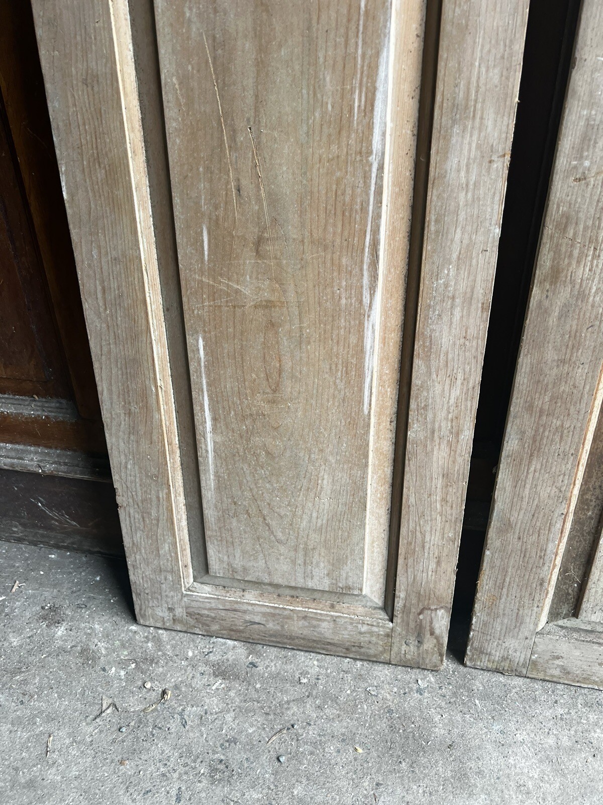 3 INTERIOR shutters raised panel – c1750 home CT River valley 36.5” x 13” w