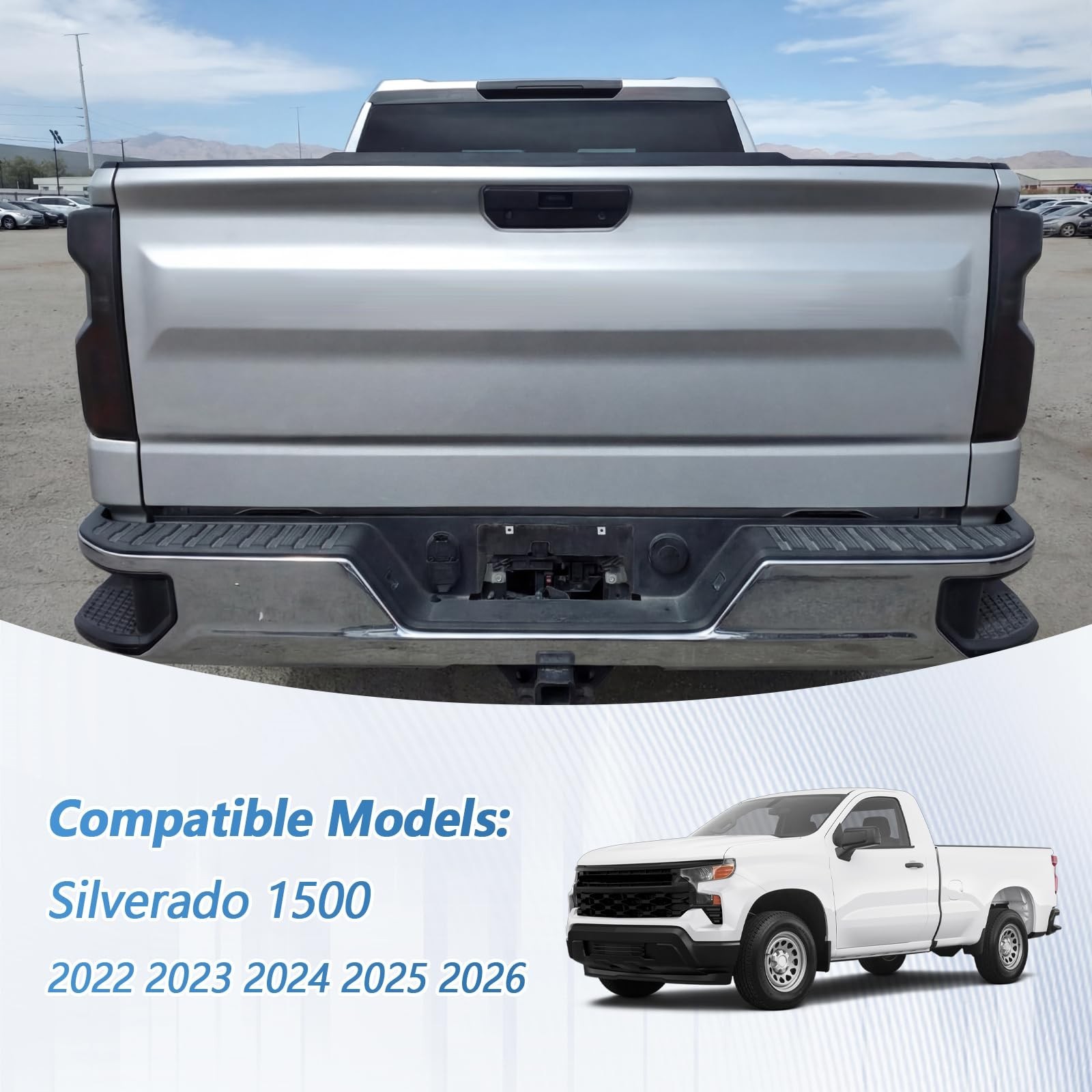 Tail Light Cover with Third Brake Light Cover for Chevy Silverado 1500 2019-2…