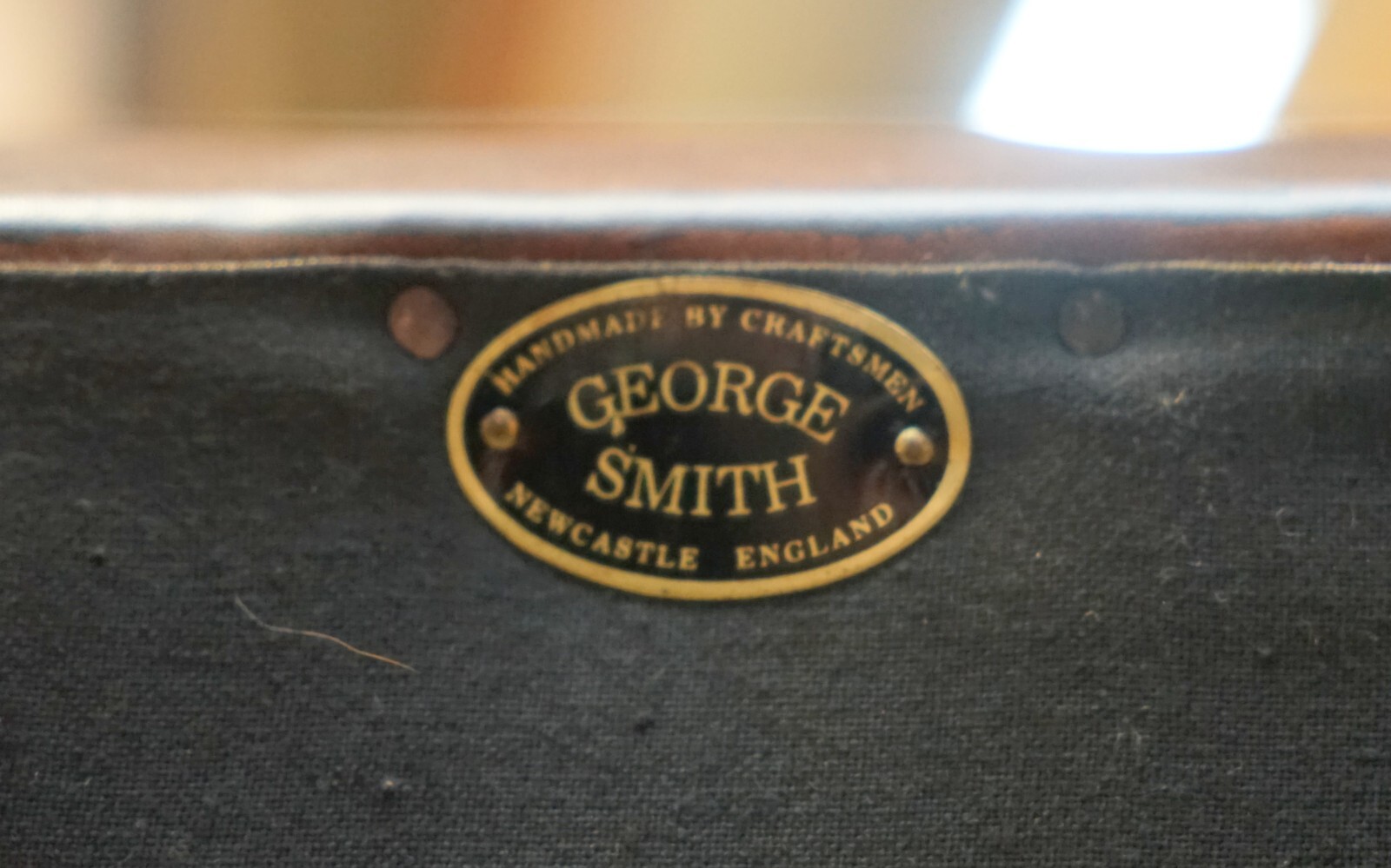 1 OF 2 LARGE GEORGE SMITH HOWARD & SON’S BROWN LEATHER SIGNATURE SCROLL ARM SOFA
