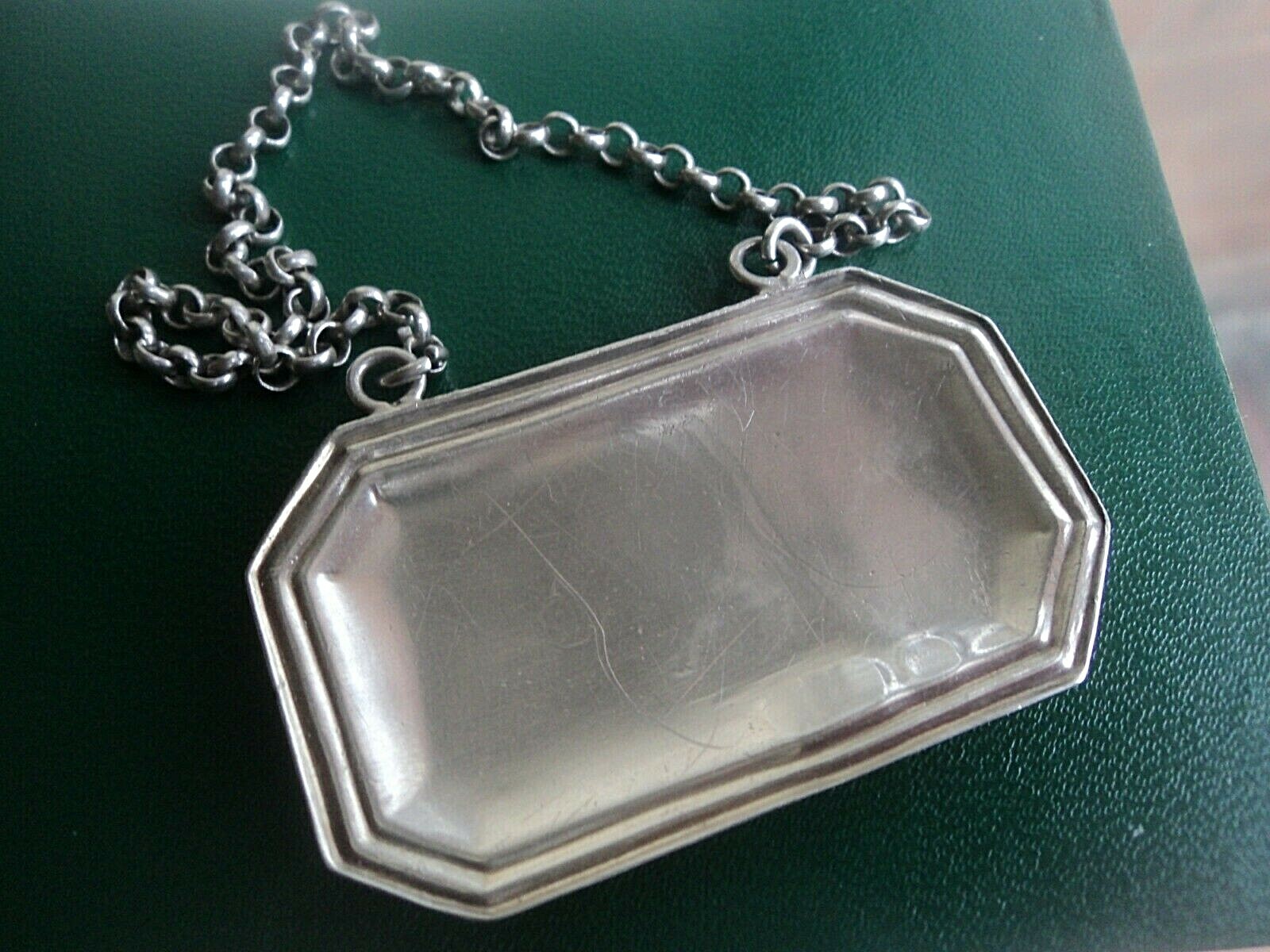 Silver Brandy Decanter Label Antique Sterling hm 1904 Chester by Robert Pringle