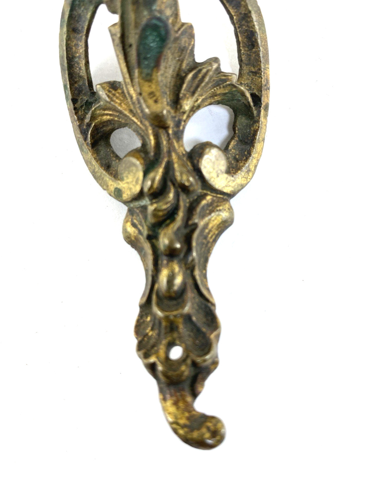 Antique Concave Brass / Bronze Decorative Furniture Cabinet Embellishment Vtg