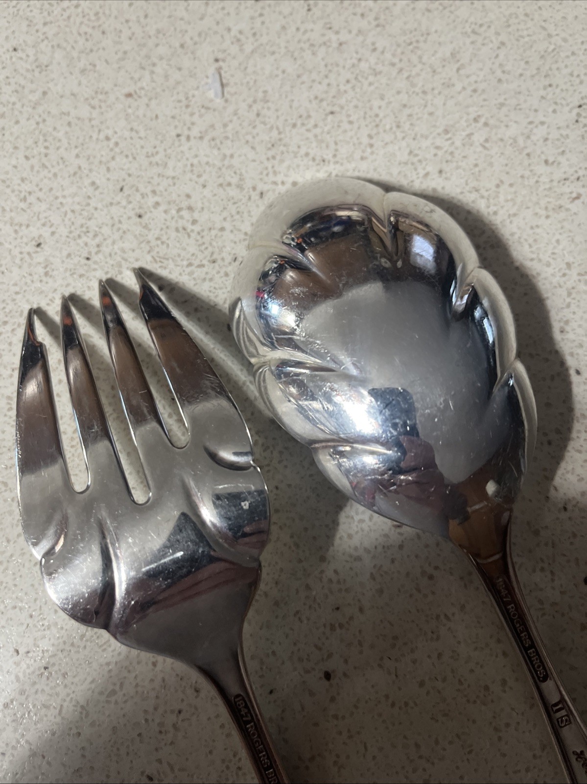 Rogers International Silver 1953 Heritage Casserole Shell Serving Spoon And Fork