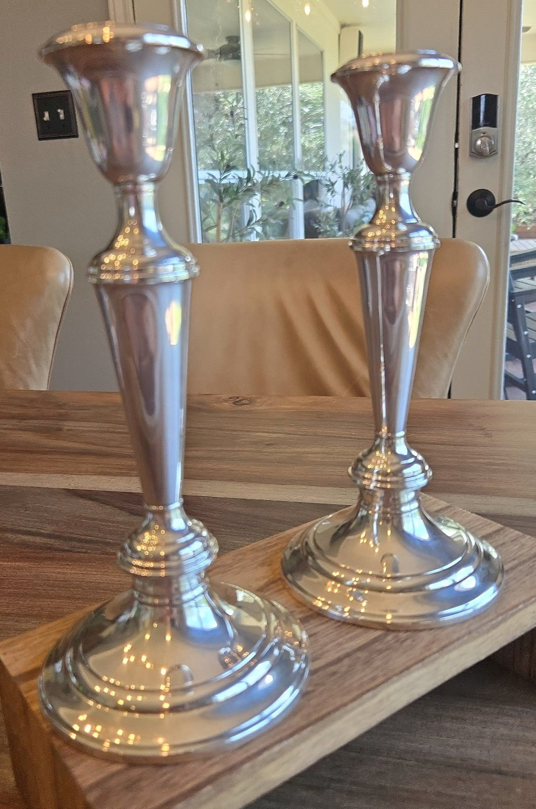 Vintage Gorham Sterling Candle Holders 801 Adjustable Size Weighted Silver 8″