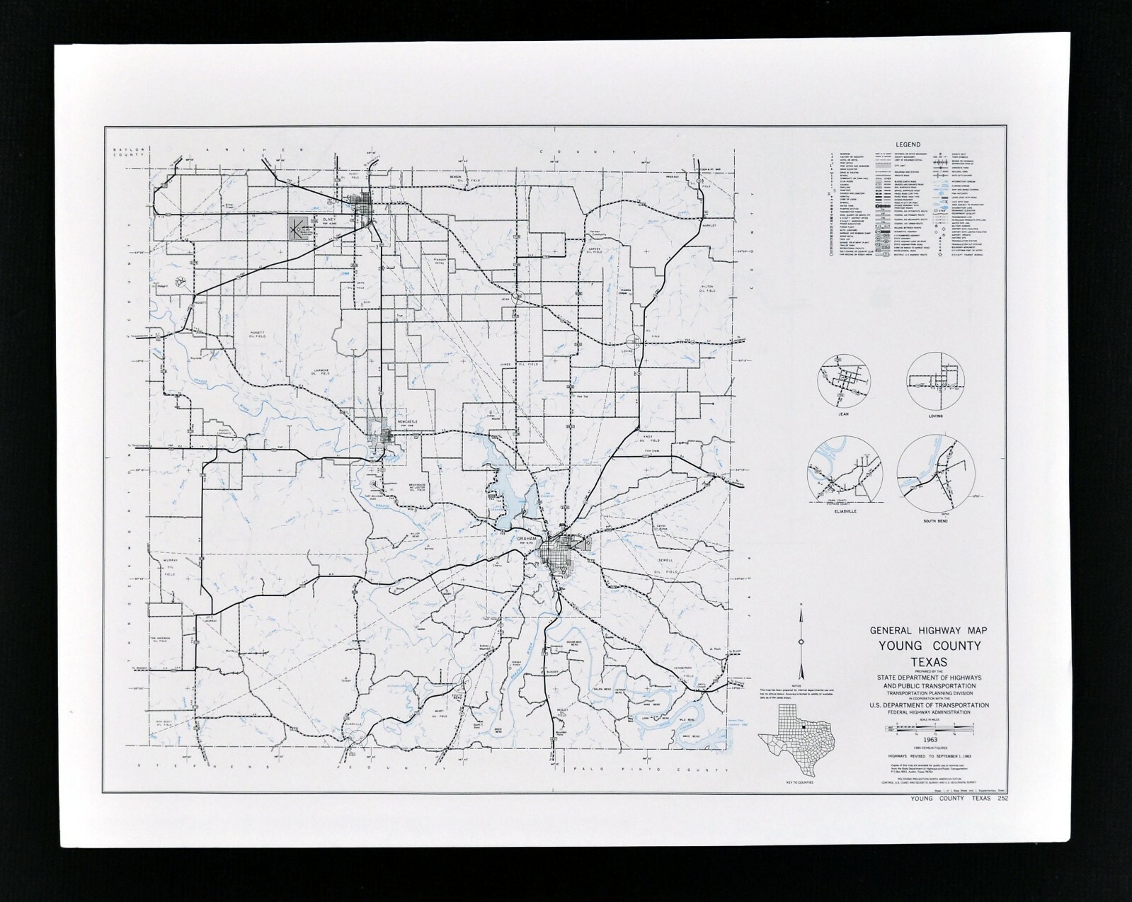 Texas Map Young County Lake Graham Olney Newcastle Jean Loving South Bend TX