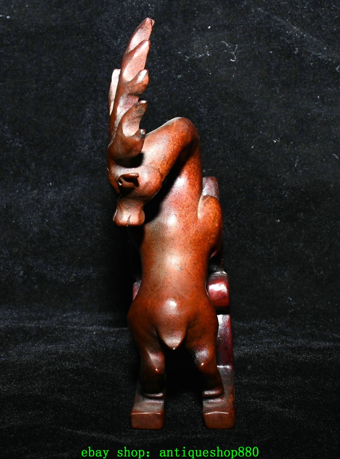 5.9”Old Chinese Dynasty Jade Carved Fengshui Deer Animal Statue Sculpture