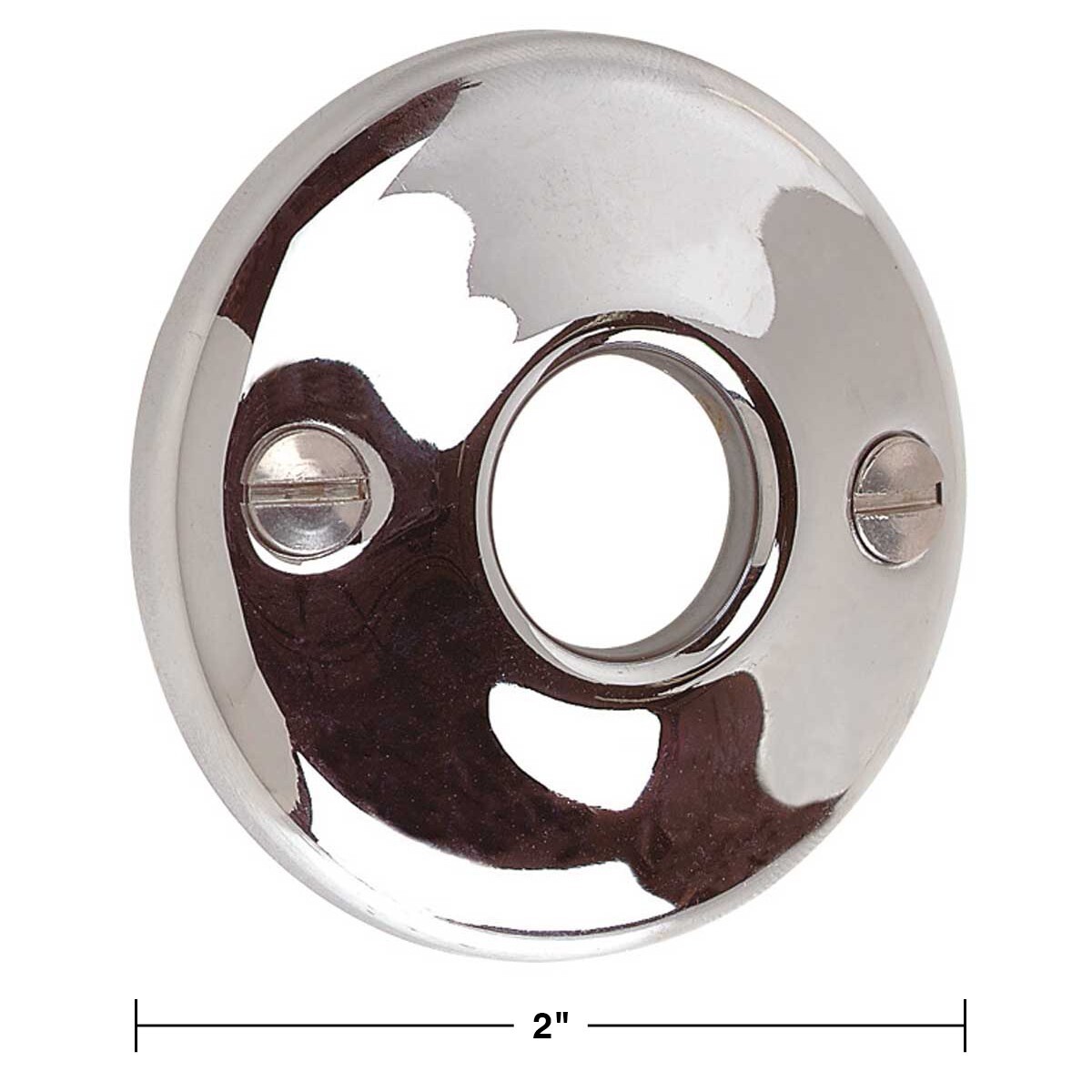 Pair Colonial Rosette 2″ Chrome-Plated Over Brass Passage Knob