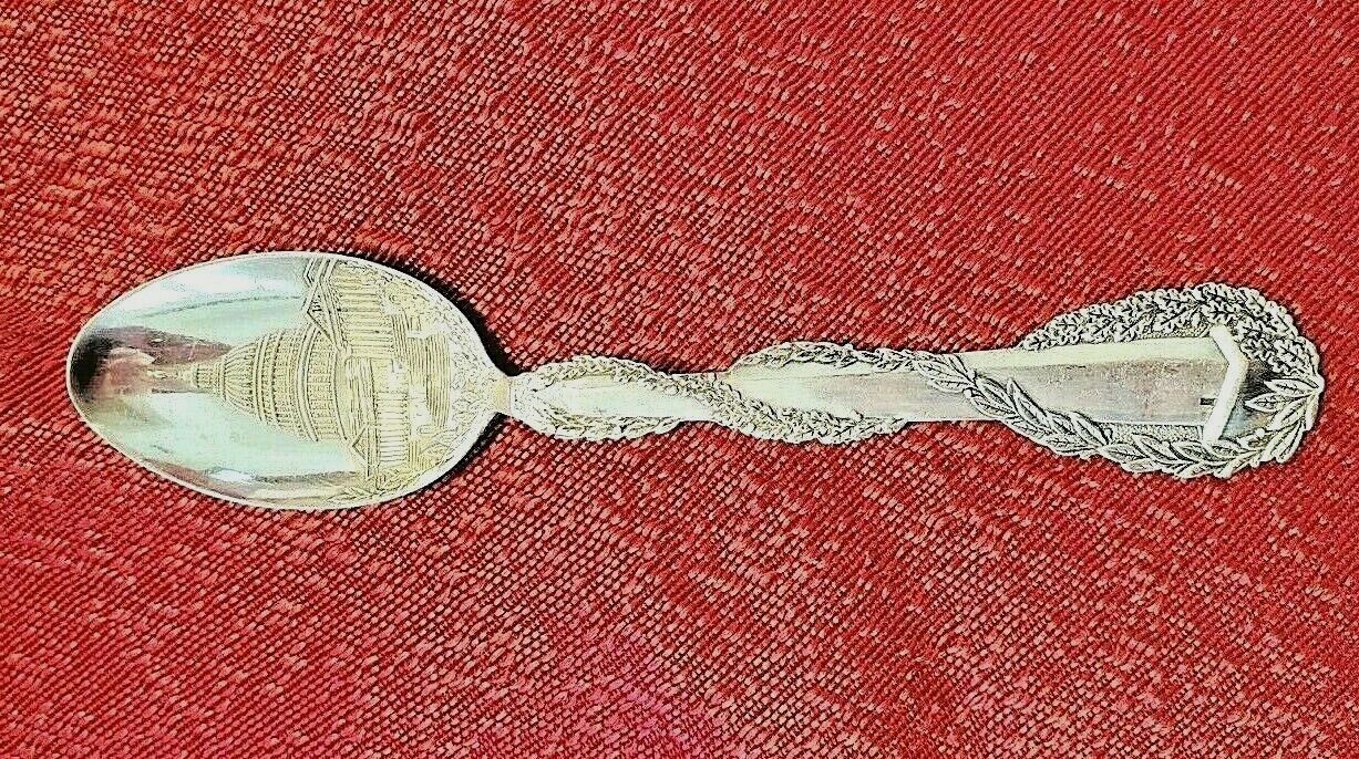 Washington DC Capitol Building Sterling Souvenir Spoon Moore & Leding #12210