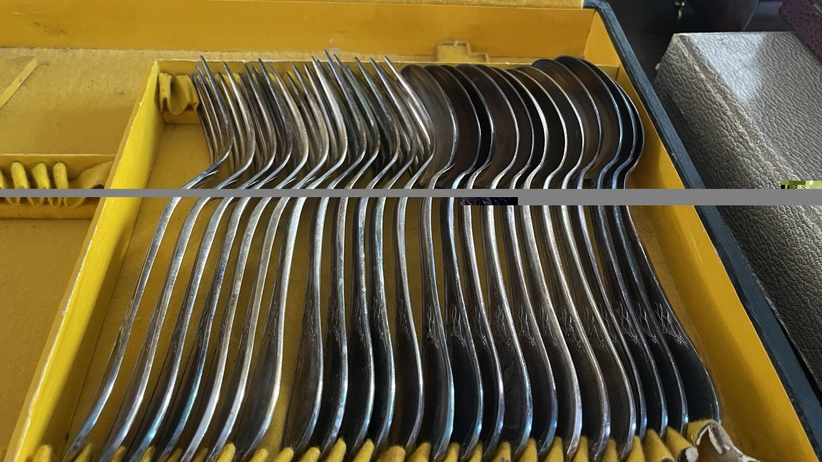 Antique Alfenide French Silver Plate Set 24pc – SF Hallmark – 12 Service – Boxed