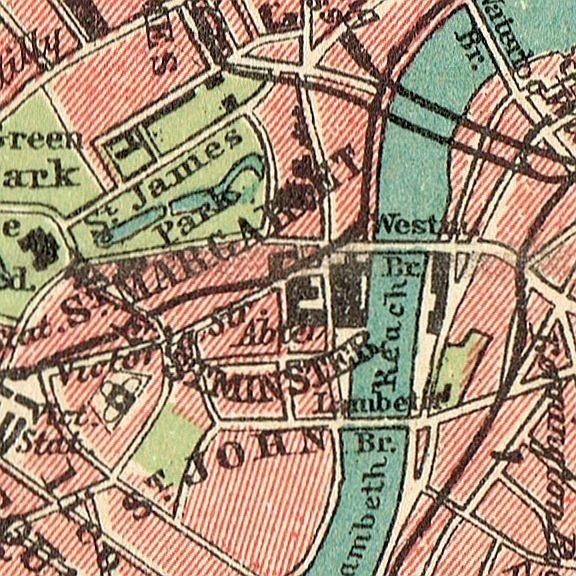 LONDON England Antique 1904 dated map United Kingdom ORIGINAL Great Britain
