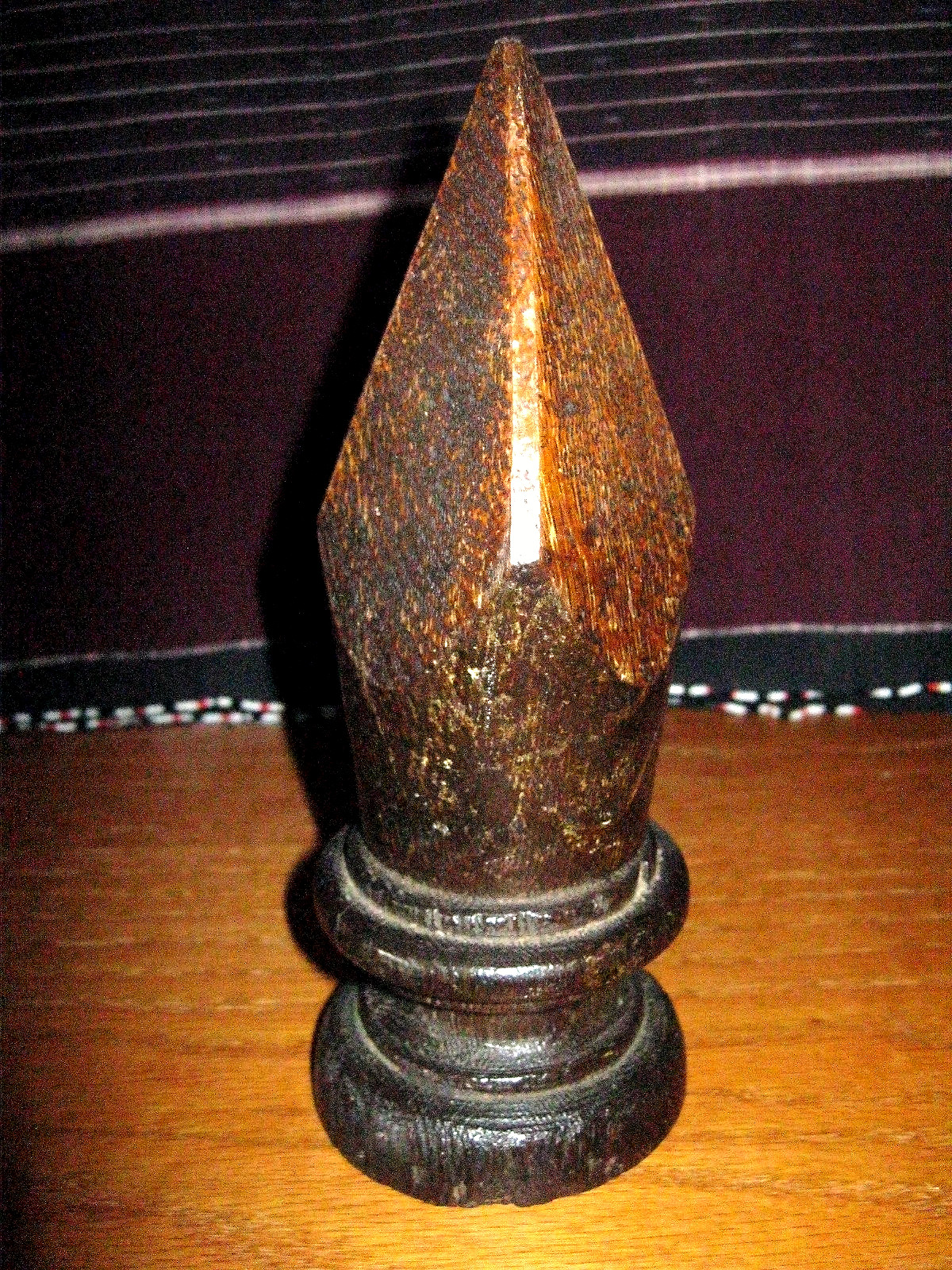 Antique English Gothic Turned Oak Finial ca. 1580 Salvage 7 1/2″ H x 2 3/4 D