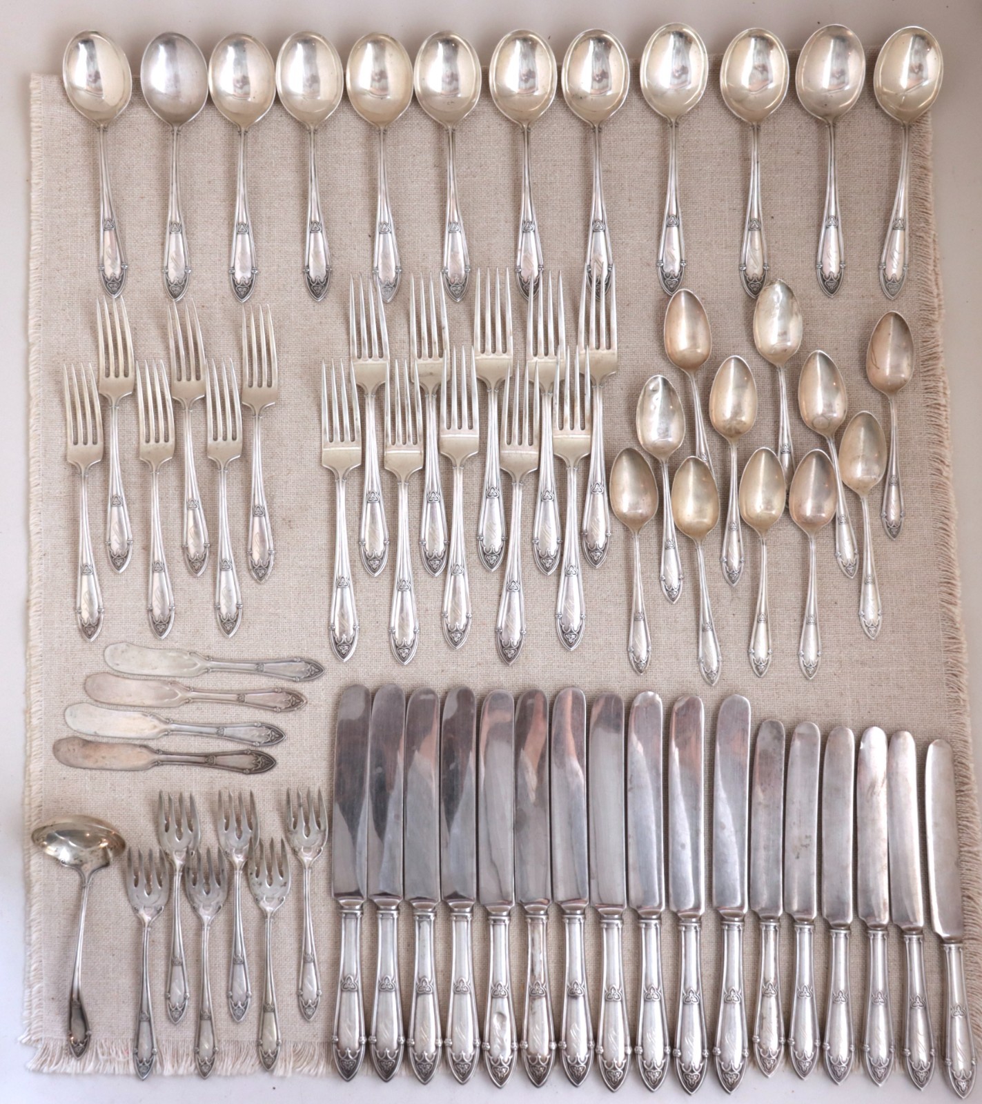 Wallace Sterling Silver Flatware Set 67p Rheims 3026g Vtg Estate Lot Scrap Mono