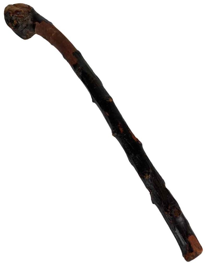 Antique Native American Woodland Effigy Indian Burl Root War Club Original Paint
