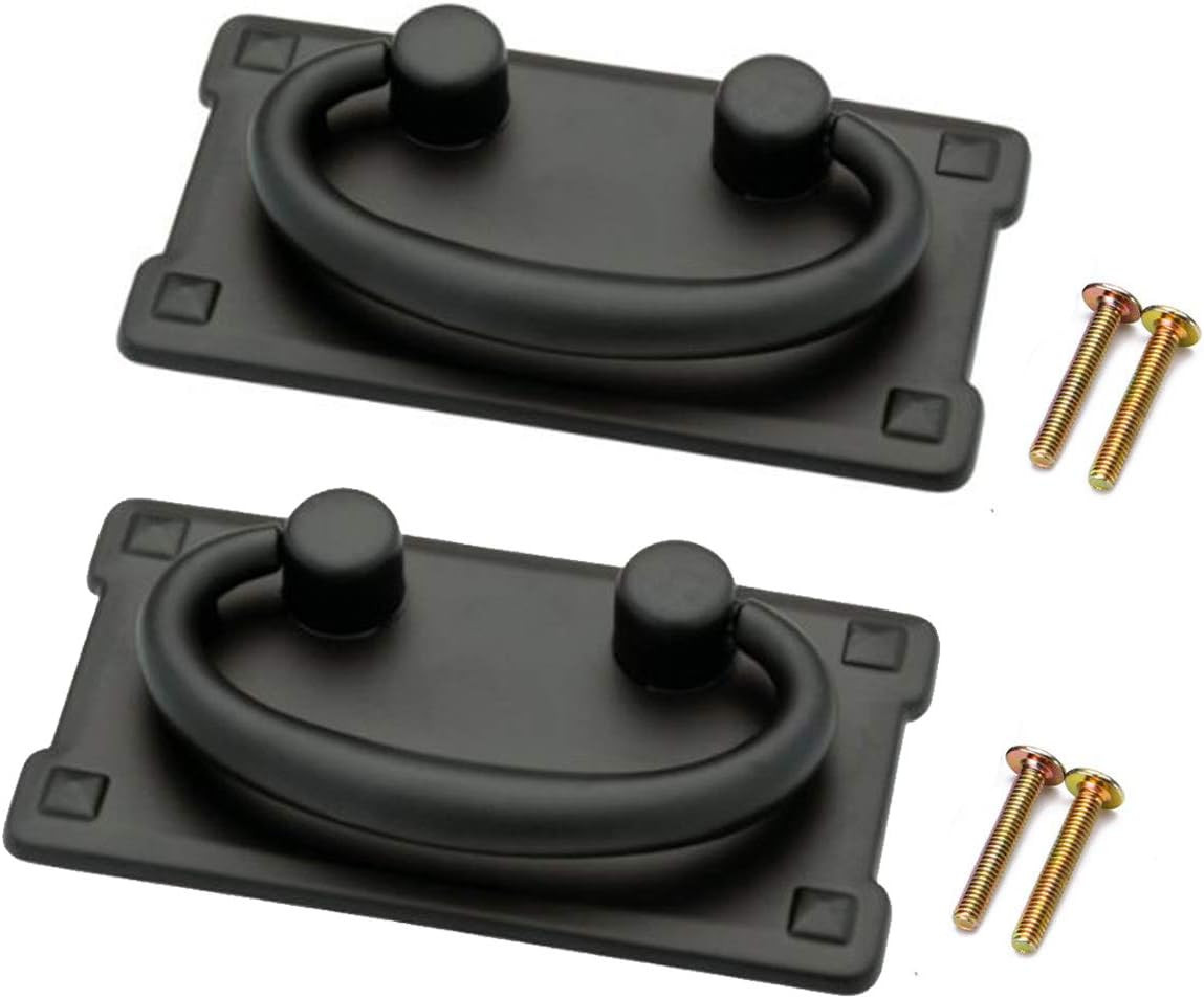 2pcs Vintage Antique Bronze Drawer Ring Pull Handles Knobs Hardware for Dresser