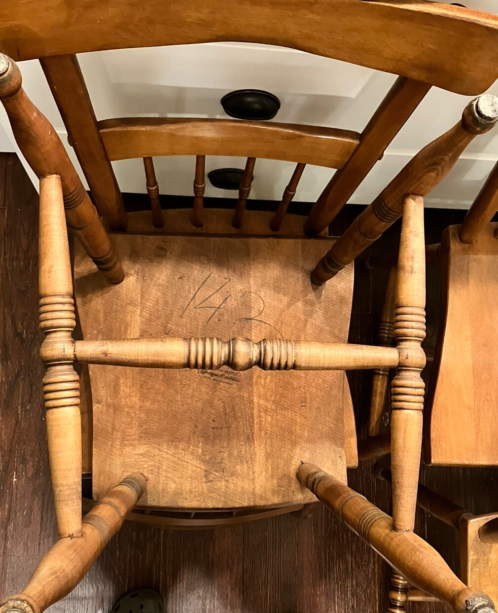 5 Sprague & Carleton Kitchen Chairs Solid Rock Maple New Hampshire VINTAGE