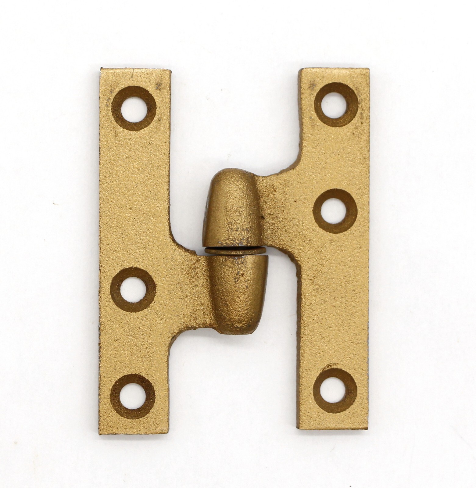 Vintage 3 x 2.25 Rixson Brushed Brass Steel Left Hand Olive Cabinet Hinge