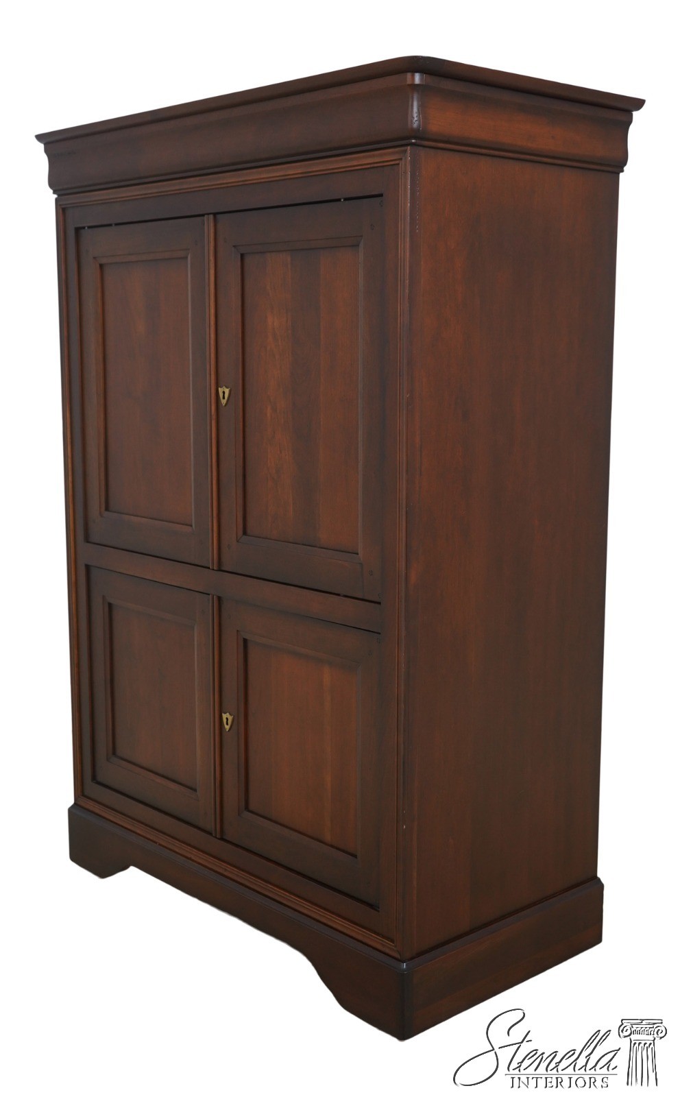 70457: French Empire Cherry TV Armoire Cabinet