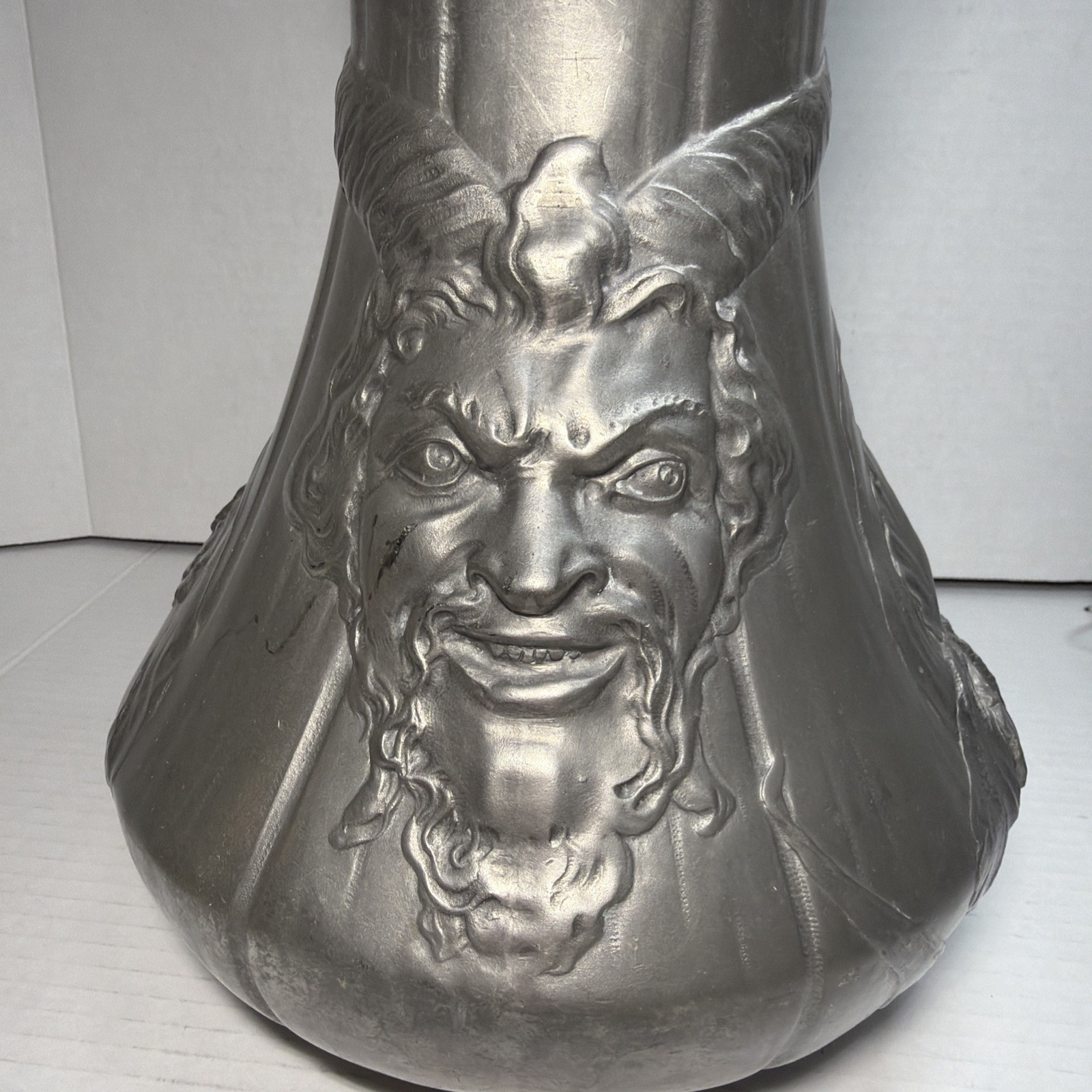 Antique Kayserzinn Silvered Pewter Art Nouveau Satyr Pitcher Circa Late 1800’s