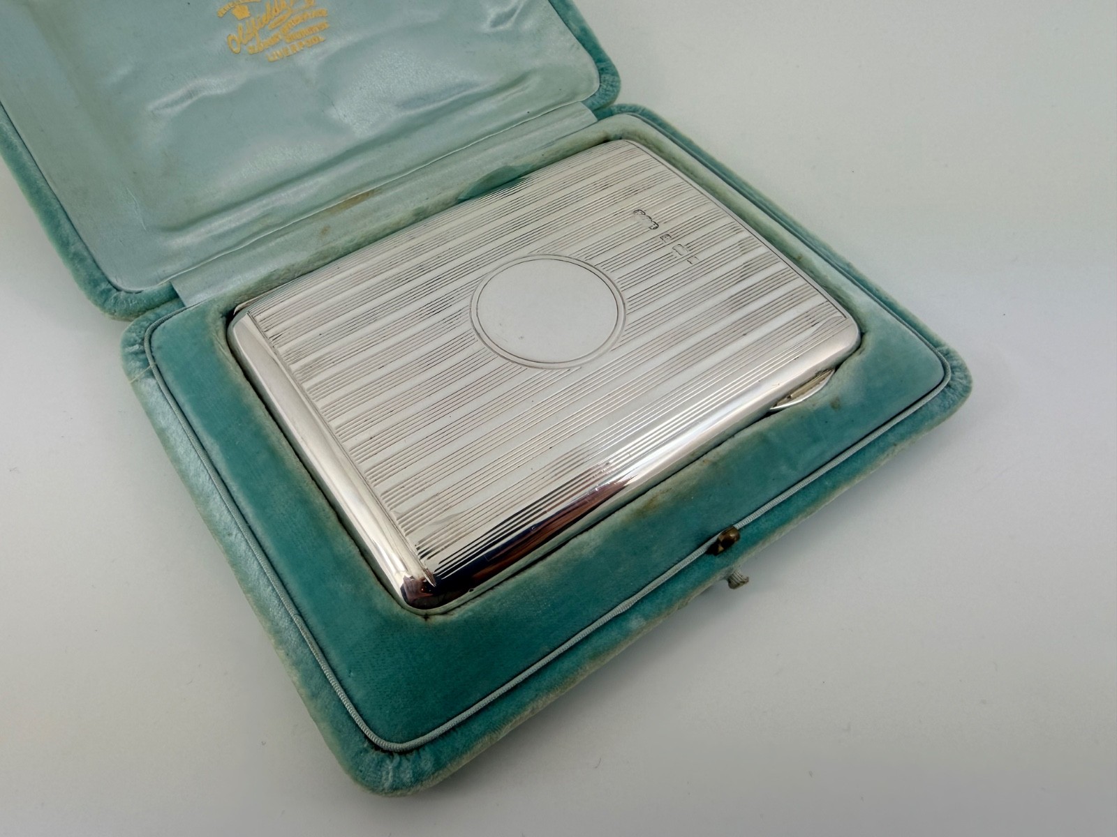 BEAUTIFUL EDWARDIAN SOLID STERLING SILVER CARD CASE BIRMINGHAM 1905 CASED