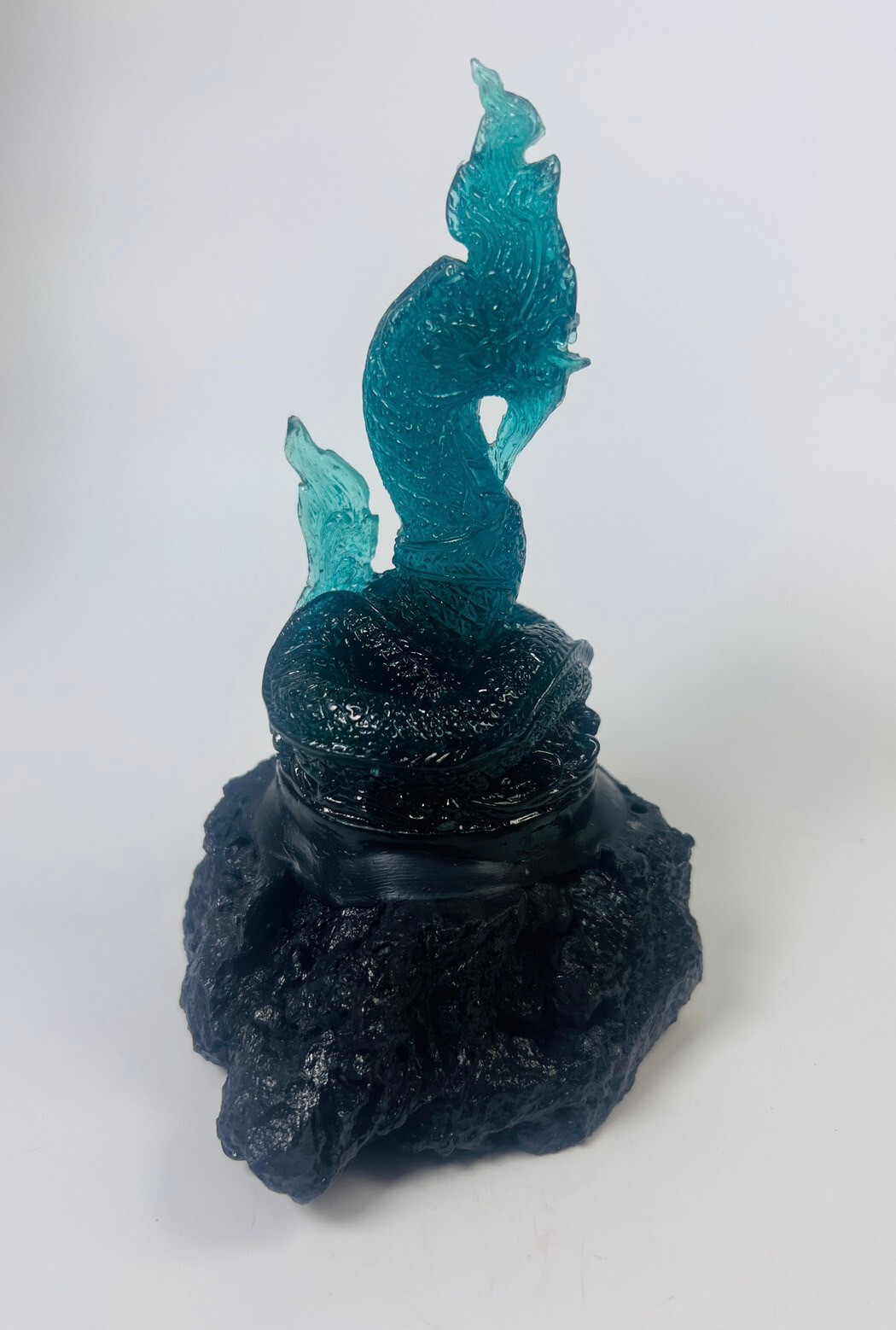 Green Naga Dragon on Pure Kod Leklai magic Black bucha Empowered Stone Amulet