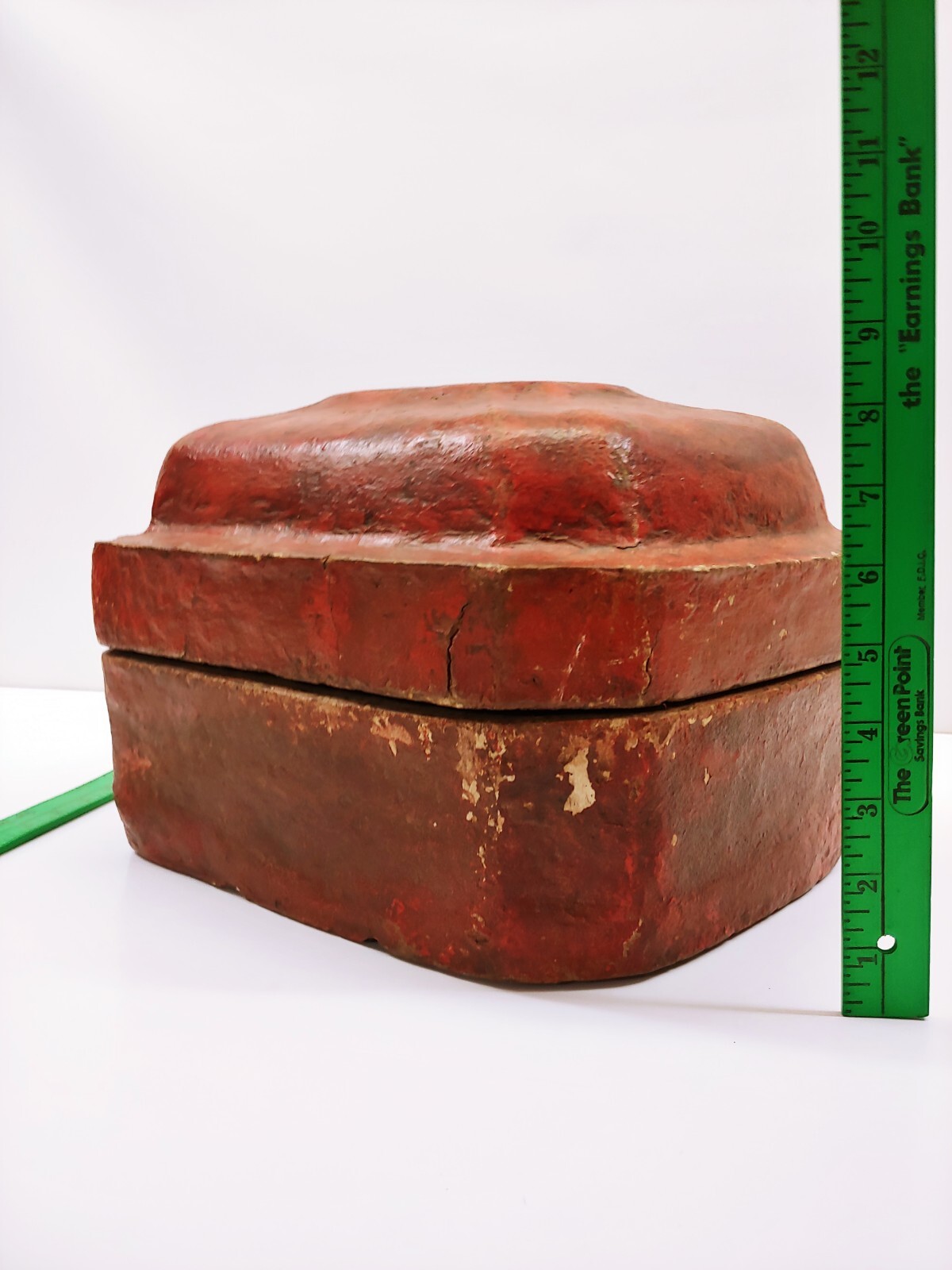 Antique Oriental Top Hat Keepsake Box – Paper Mache / Clay / Plaster Composition