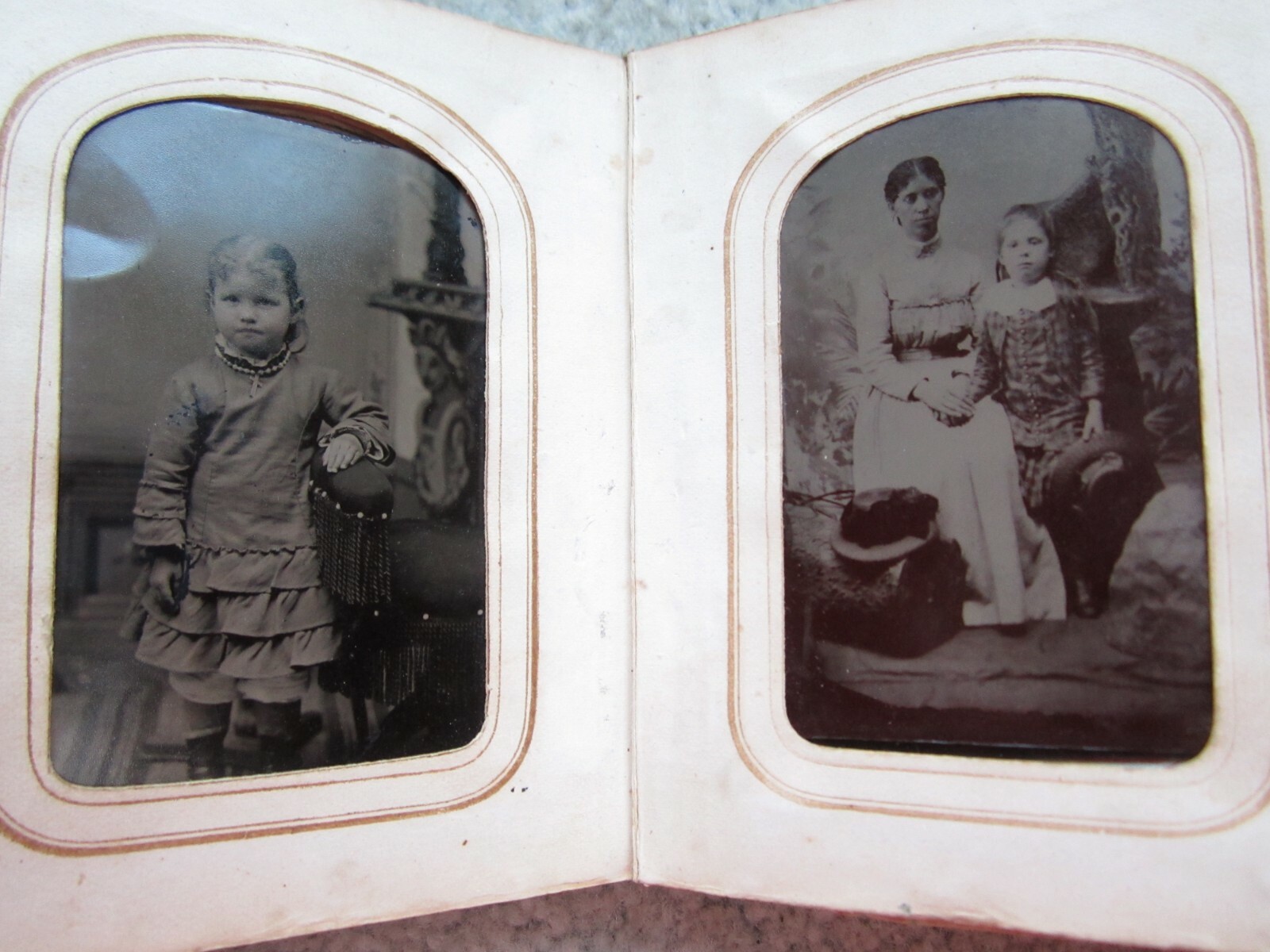 32 tintypes and antique family photo album circa 1880 *SEE BELOW*