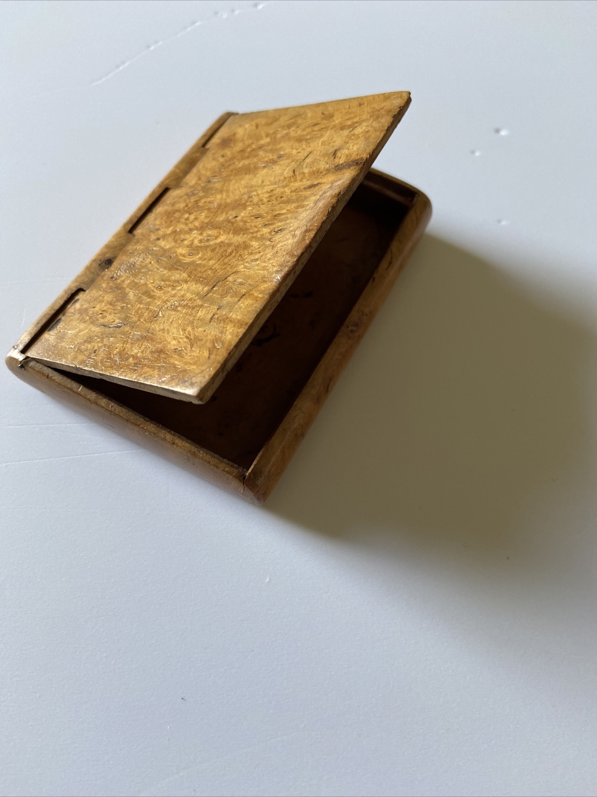 Antique Russian Burl Wood Masur Birch Wood Cigarette Case