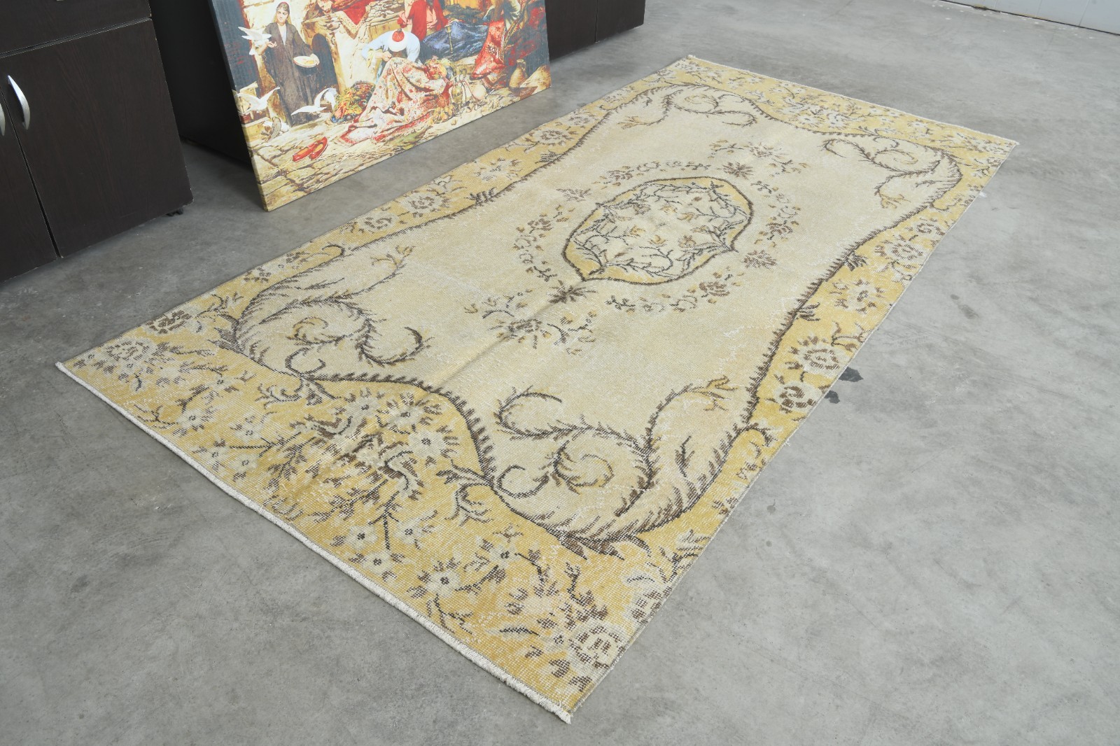 Oushak Runner Rugs Turkish Hand-Knotted Hallway Carpet Vintage Rug 4×9 ft,13
