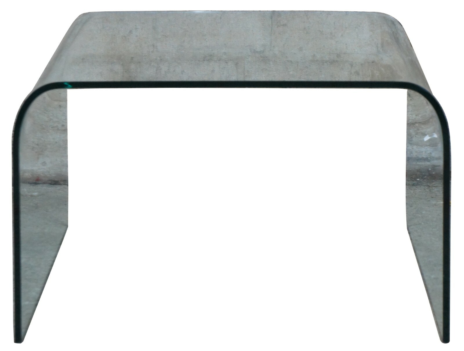 Mid Century Modern Clear Glass Waterfall Side End Accent Vanity Coffee Table 24″