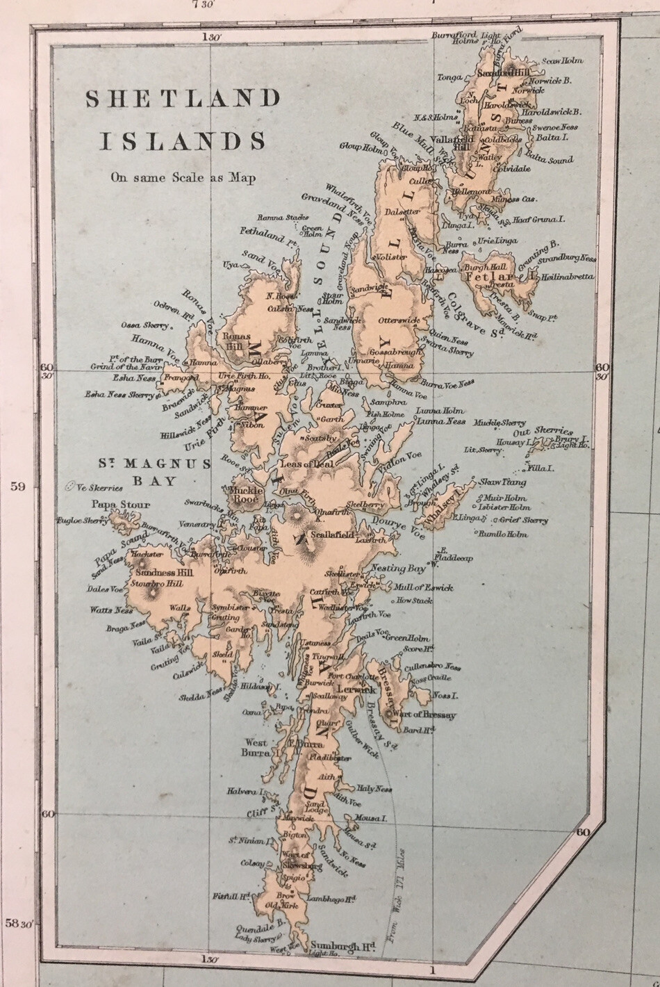 1864 North Scotland Large Original Antique Map by John Bartholomew 69 cm x 54 cm