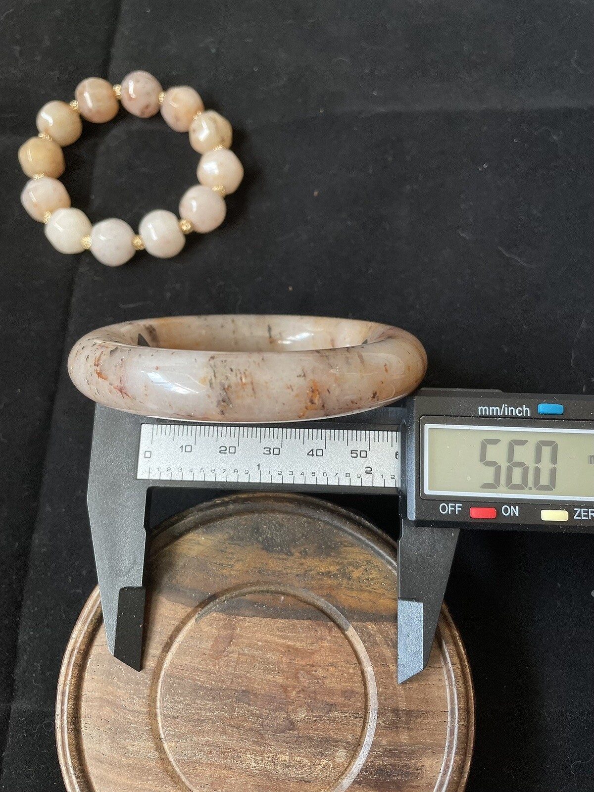 Unique Natural Jade Set Bangle 56cm ID And Octagon Beads Bracelet Multi Color