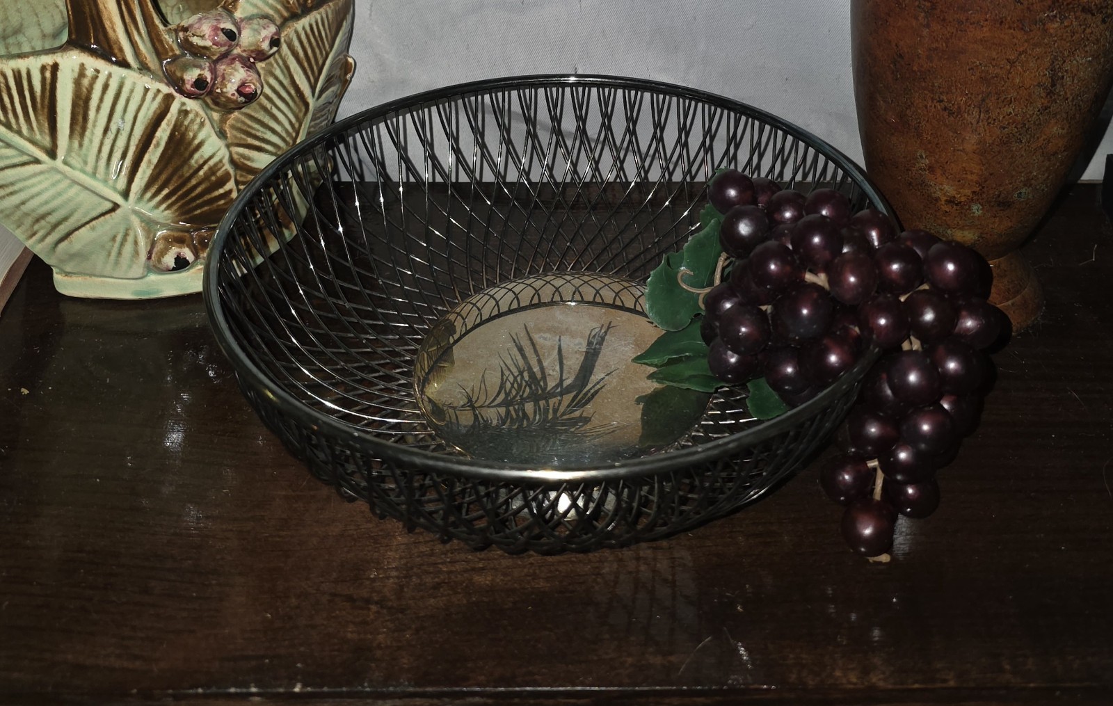 1960s Silverplated Wire Mesh Bowl Decorative Center