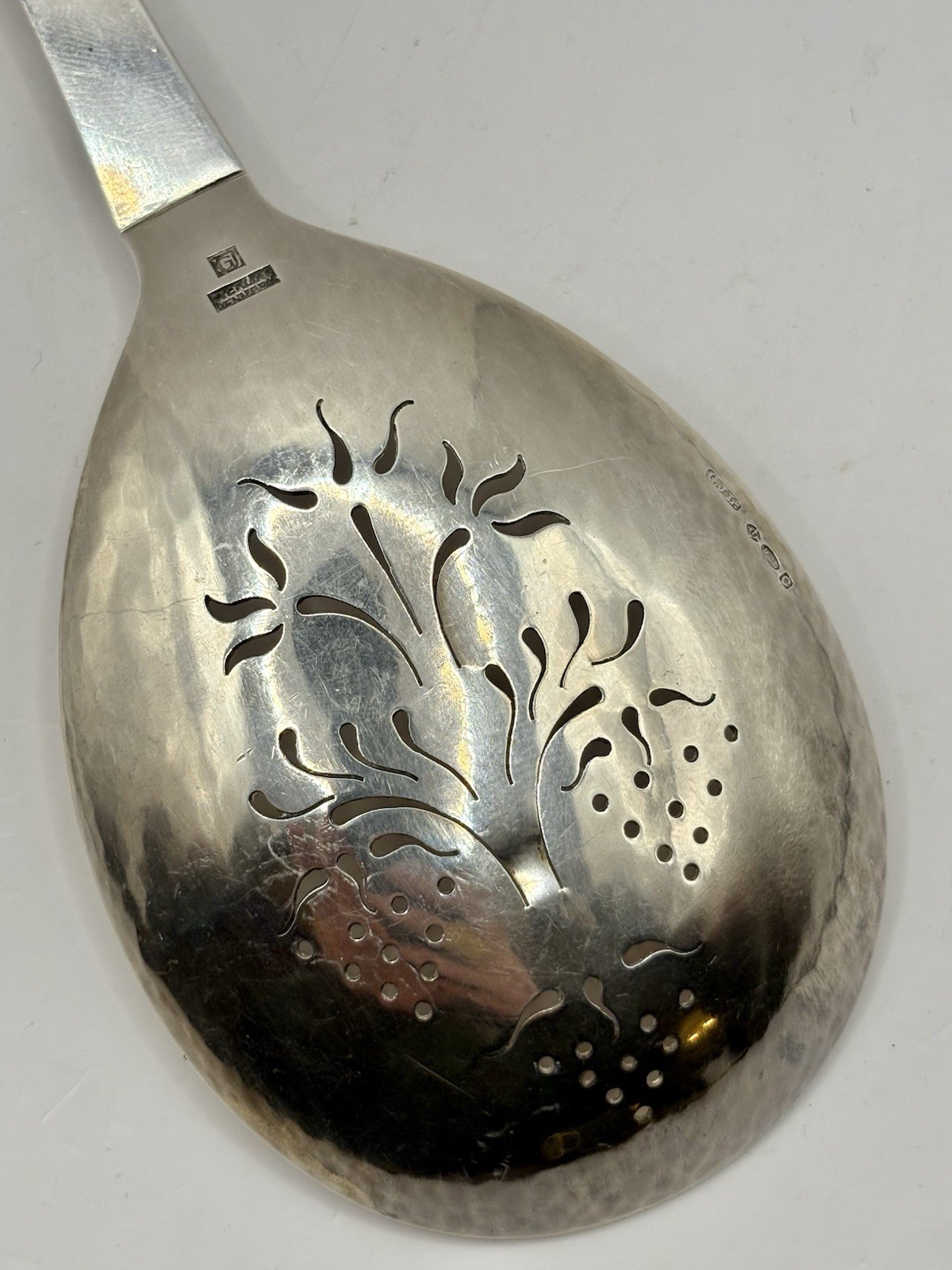 98g Collectible Georg Jensen Beaded Hallmarked Large Sterling Silver Spoon 23cm