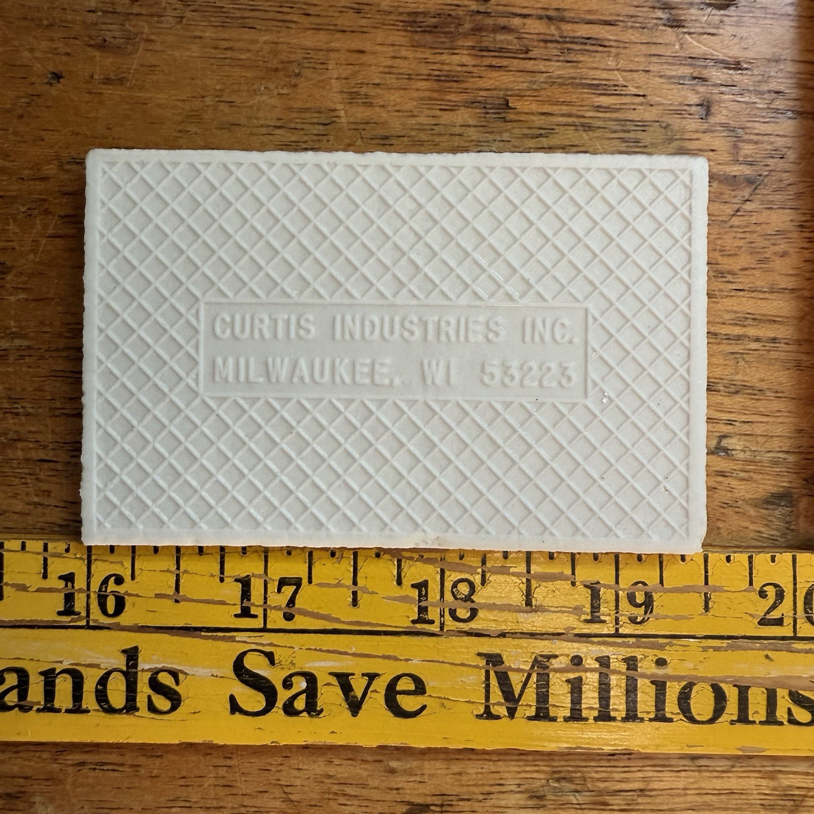Antique Number 4 Tile Curtis Development MFG House Address 2 3/16” X 3 1/2” NOS