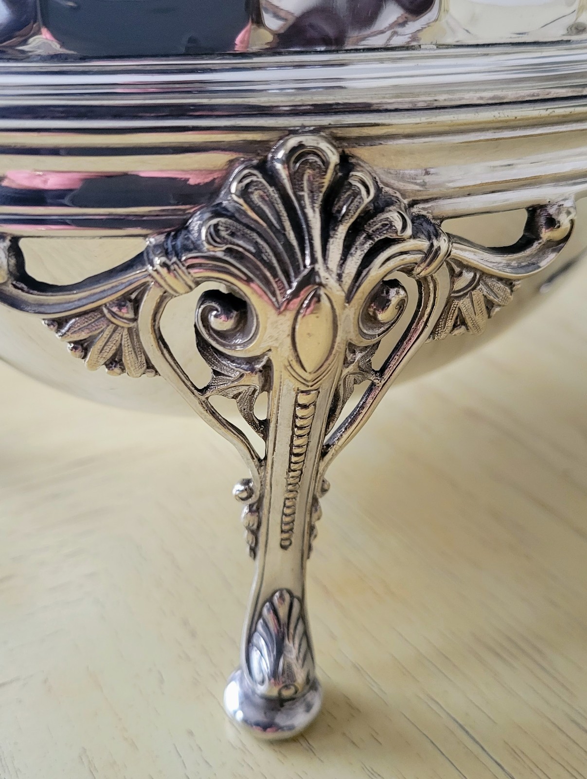 Antique Mappin & Webb EPNS Silverplate Chafing Dish Rotary Lid Footed Sheffield