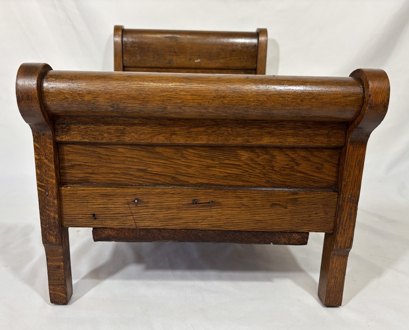 Antique Solid Quartersawn Oak Sleigh Doll Bed 15″x22.25″13.5″ Plant Stand
