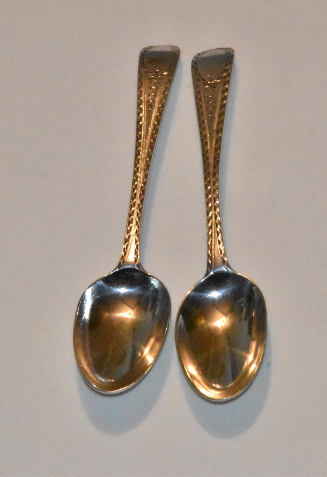 2 Antique Hallmarked George III Silver Spoons London 1782,1786, Hester Bateman